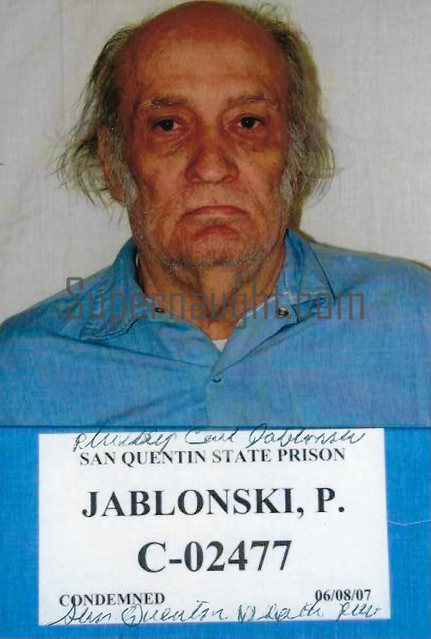 Phillip Jablonski Signed Death Row Mugshot Photo