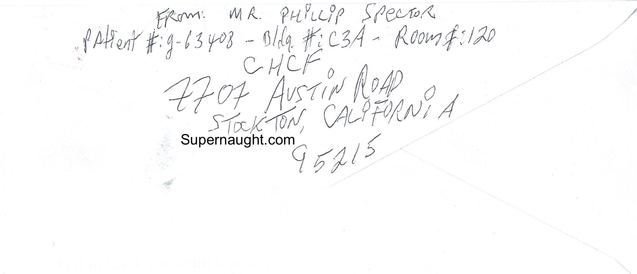 Phil Spector Prison Envelope Signed Twice image 2
