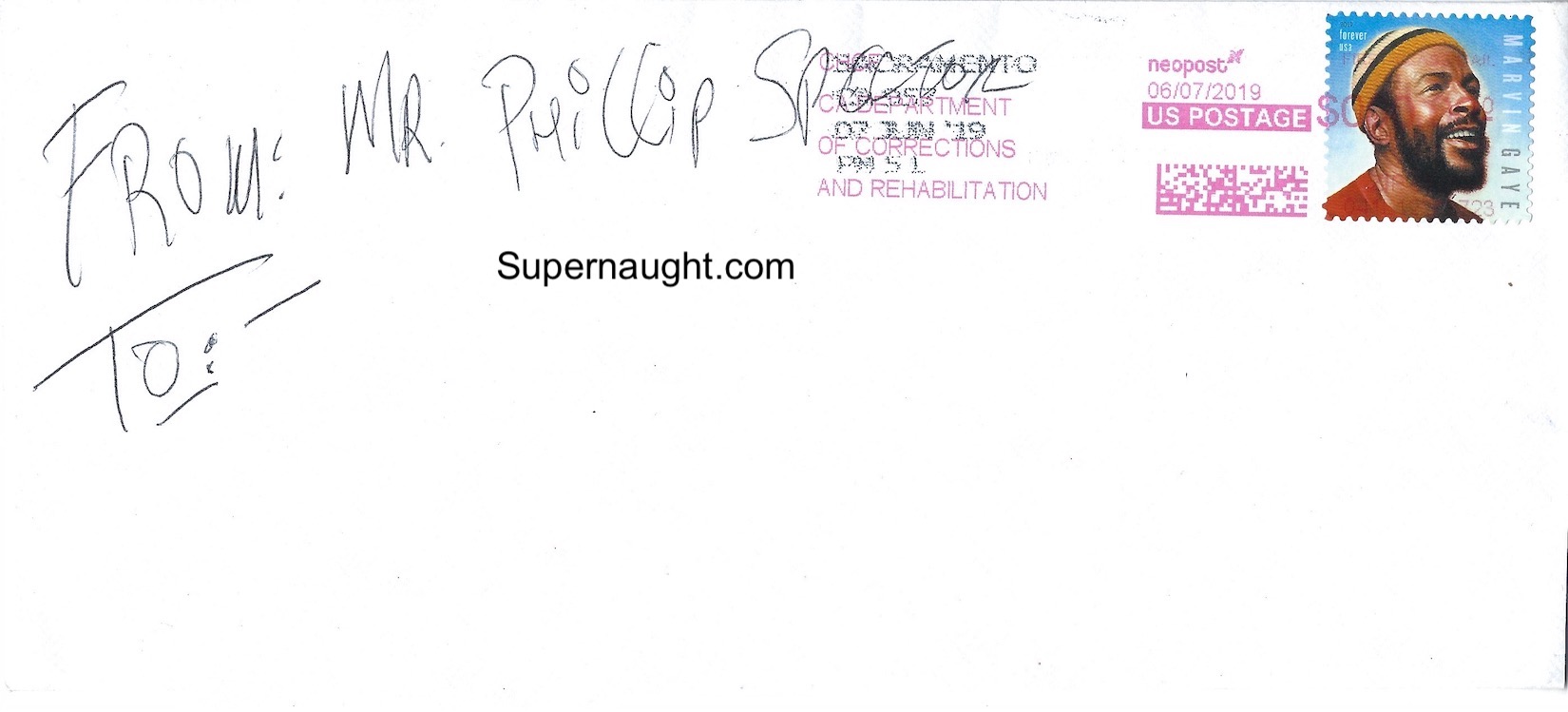 Phil Spector Prison Envelope Signed Twice