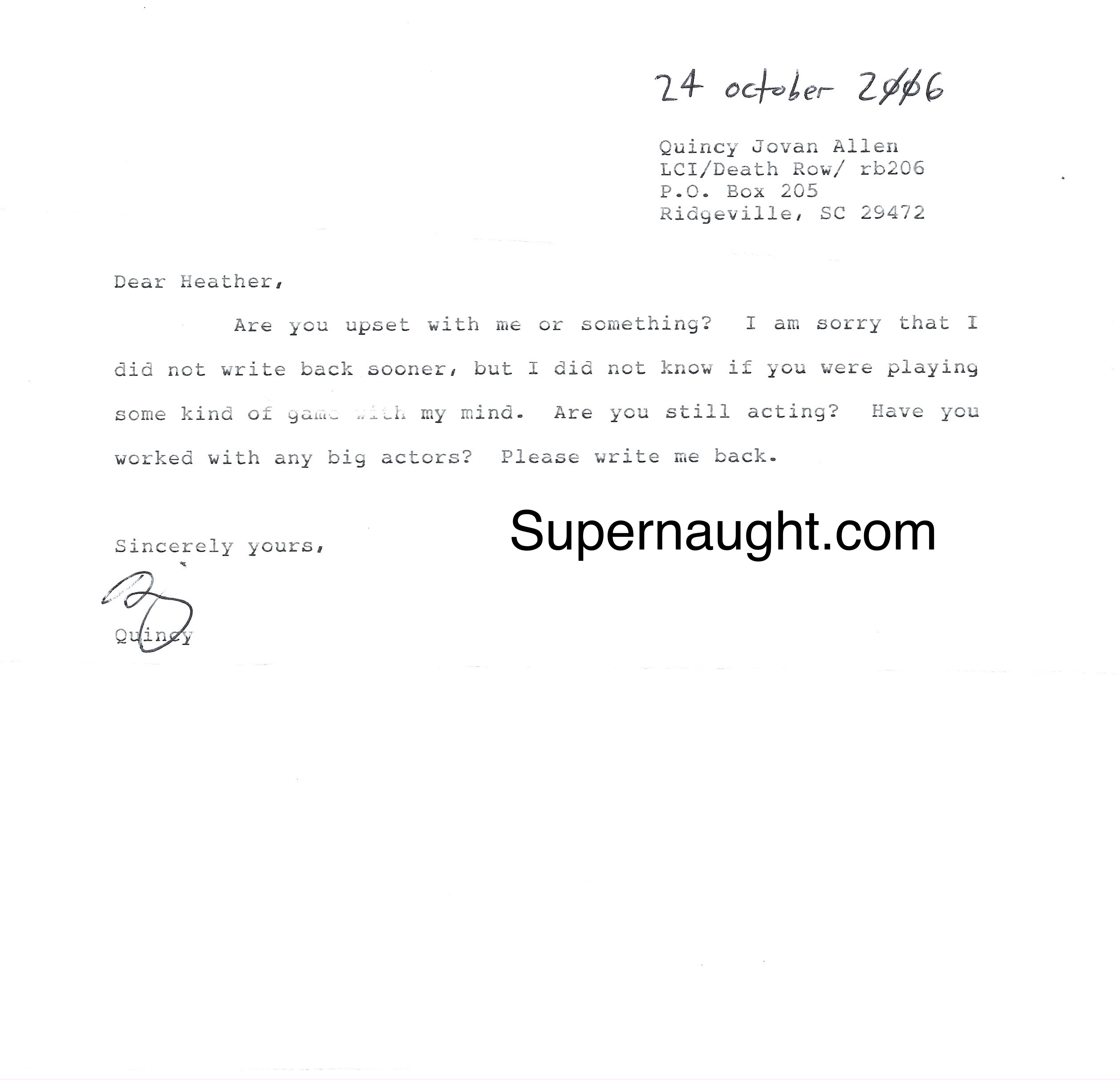 Quincy Allen  Letter and Envelope Set Both Signed
