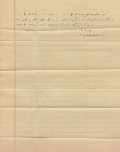 Raymond Brown Letter and Envelope Set Both Signed image 2