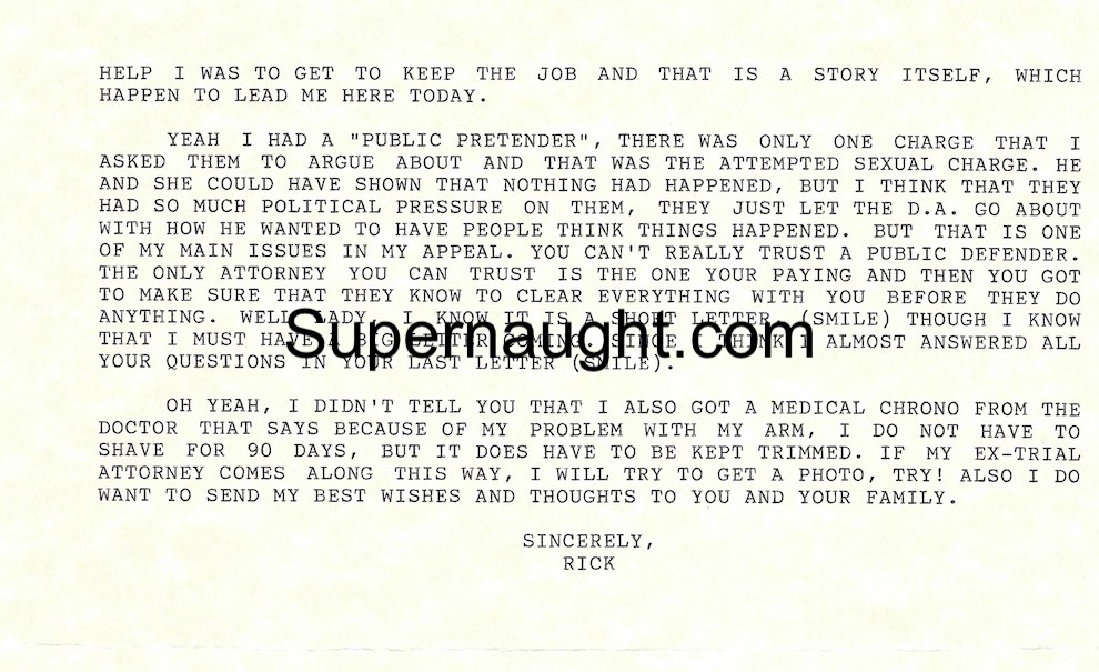 Richard Allen Davis Letter from Death Row image 2