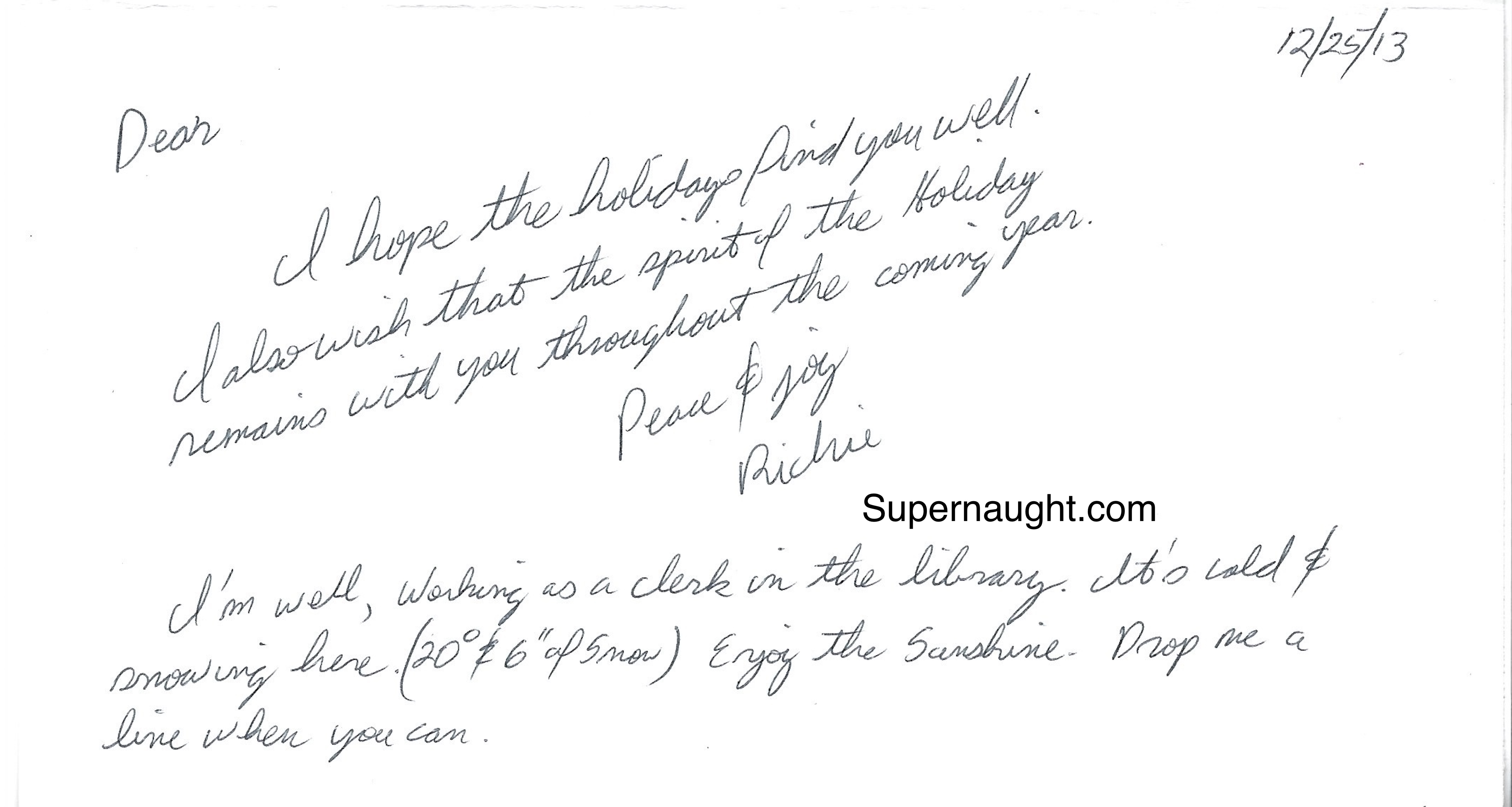 Richard Angelo Handmade Christmas Card with Envelope Set Both Signed image 2