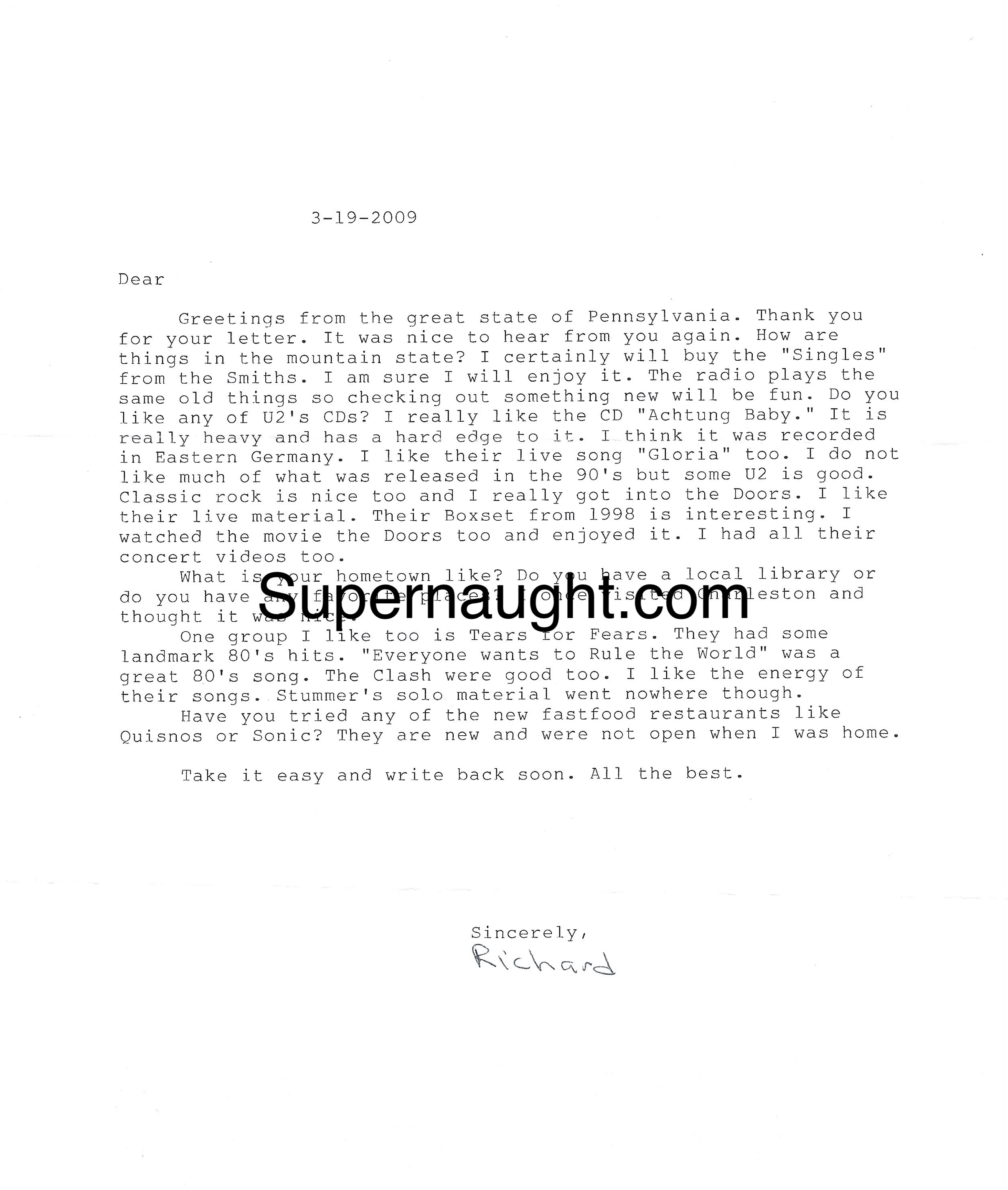 Richard Baumhammers Letter and Envelope Set Both Signed
