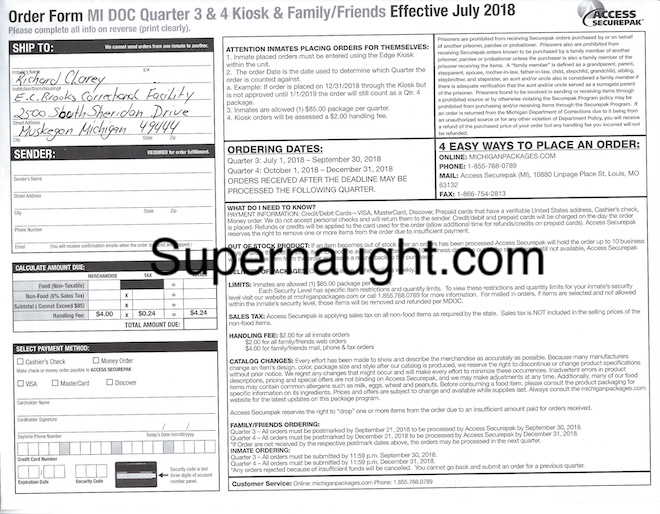 Richard Clarey Signed DOC Order Form