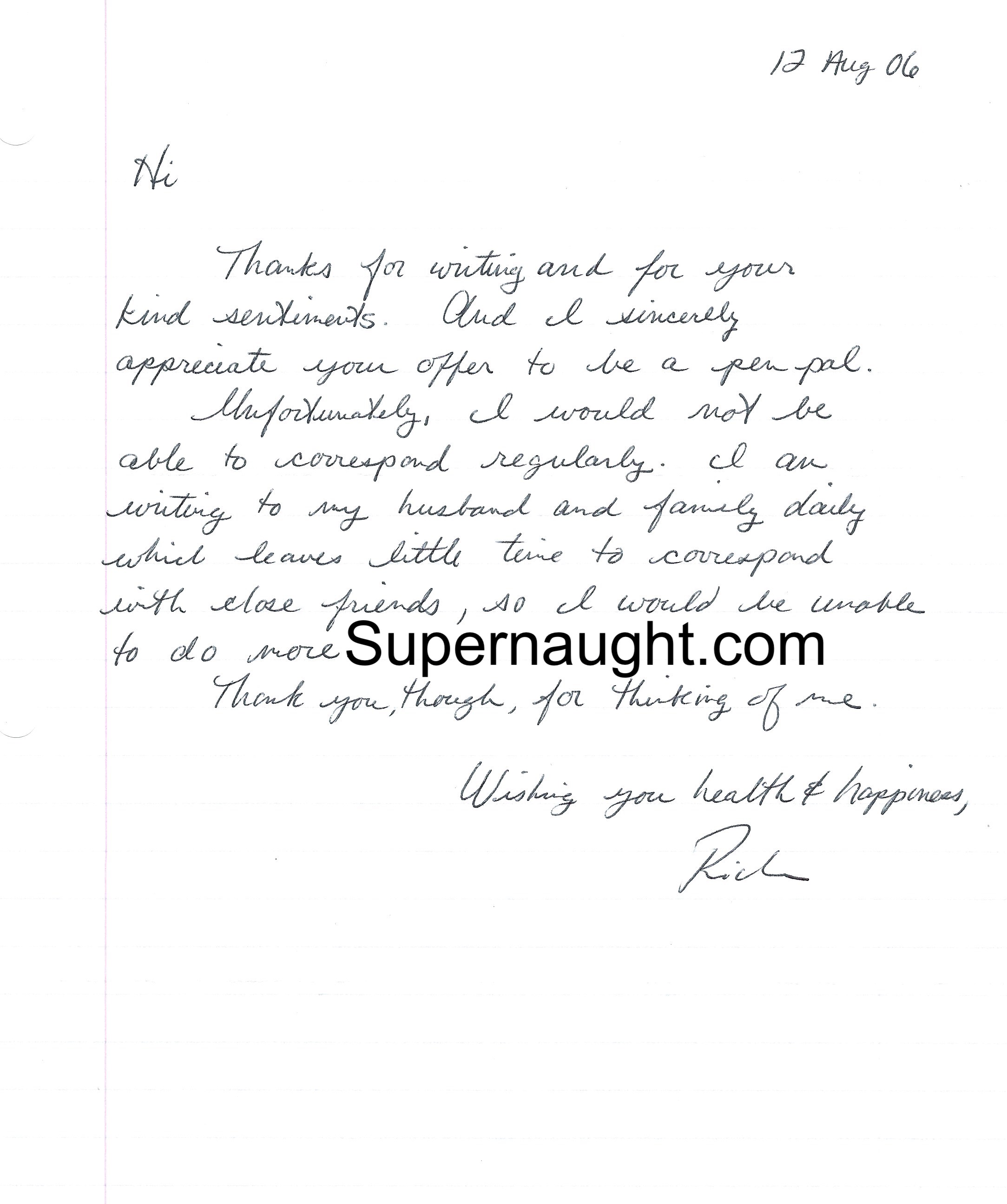 Richard Hatch Letter And Envelope Set Both Signed
