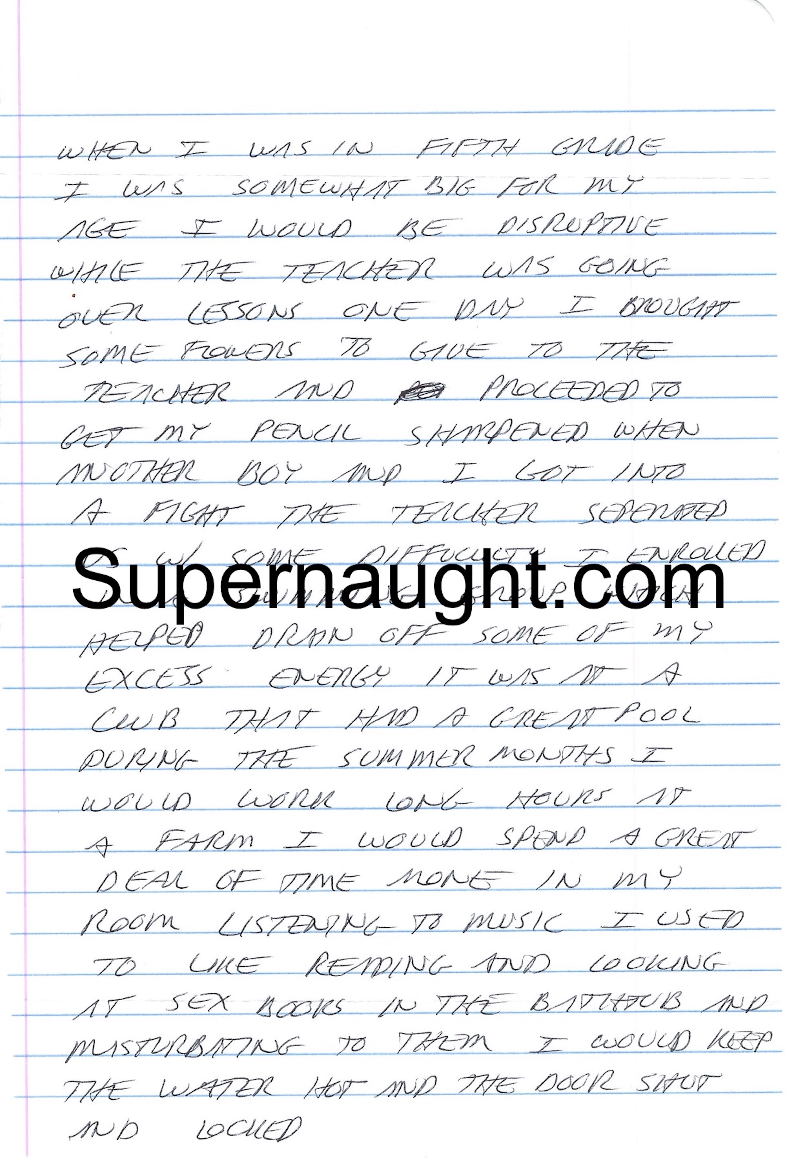 Richard Ramirez 5th Grade Masturbation Letter