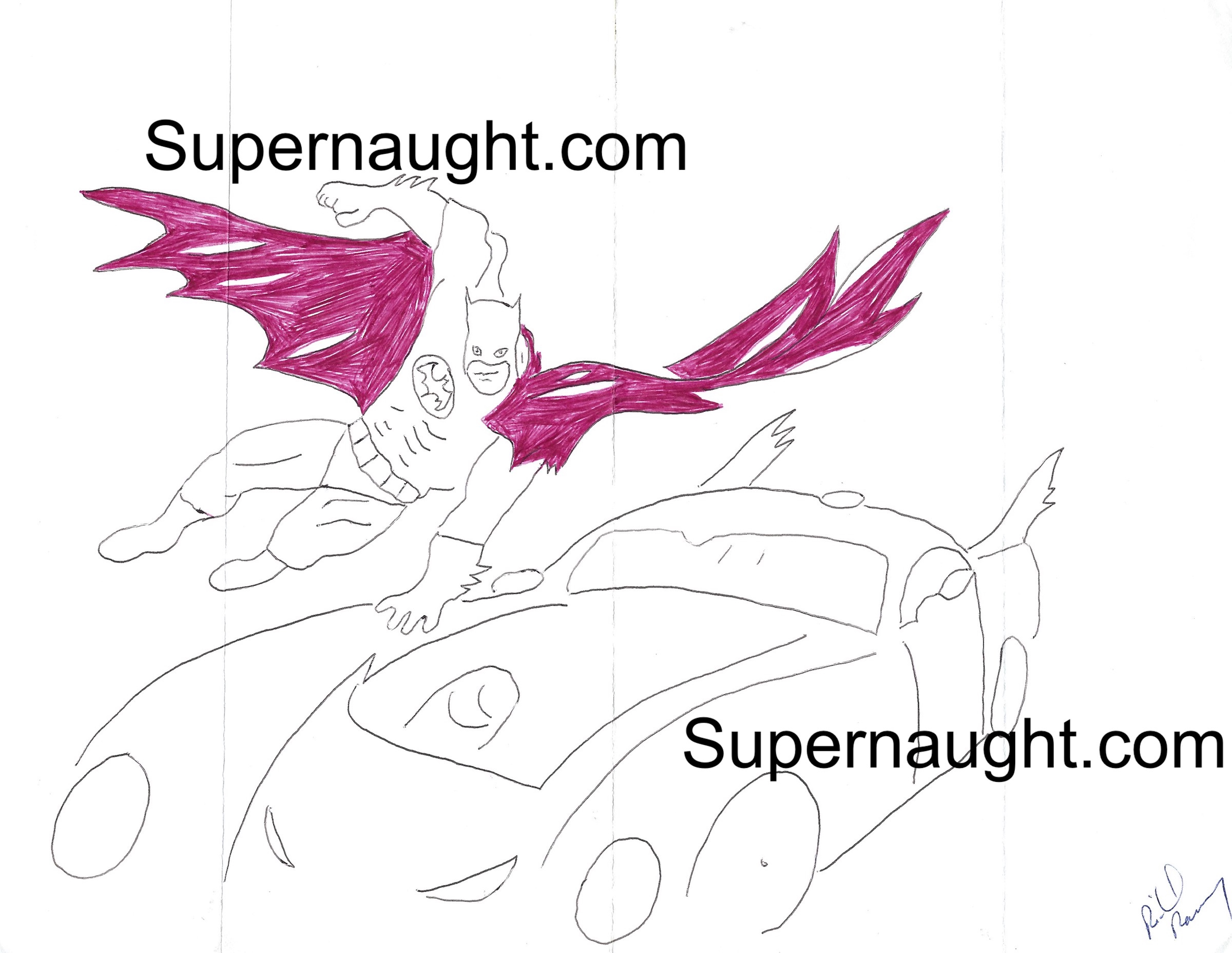 Richard Ramirez Batman Batmobile Artwork Signed