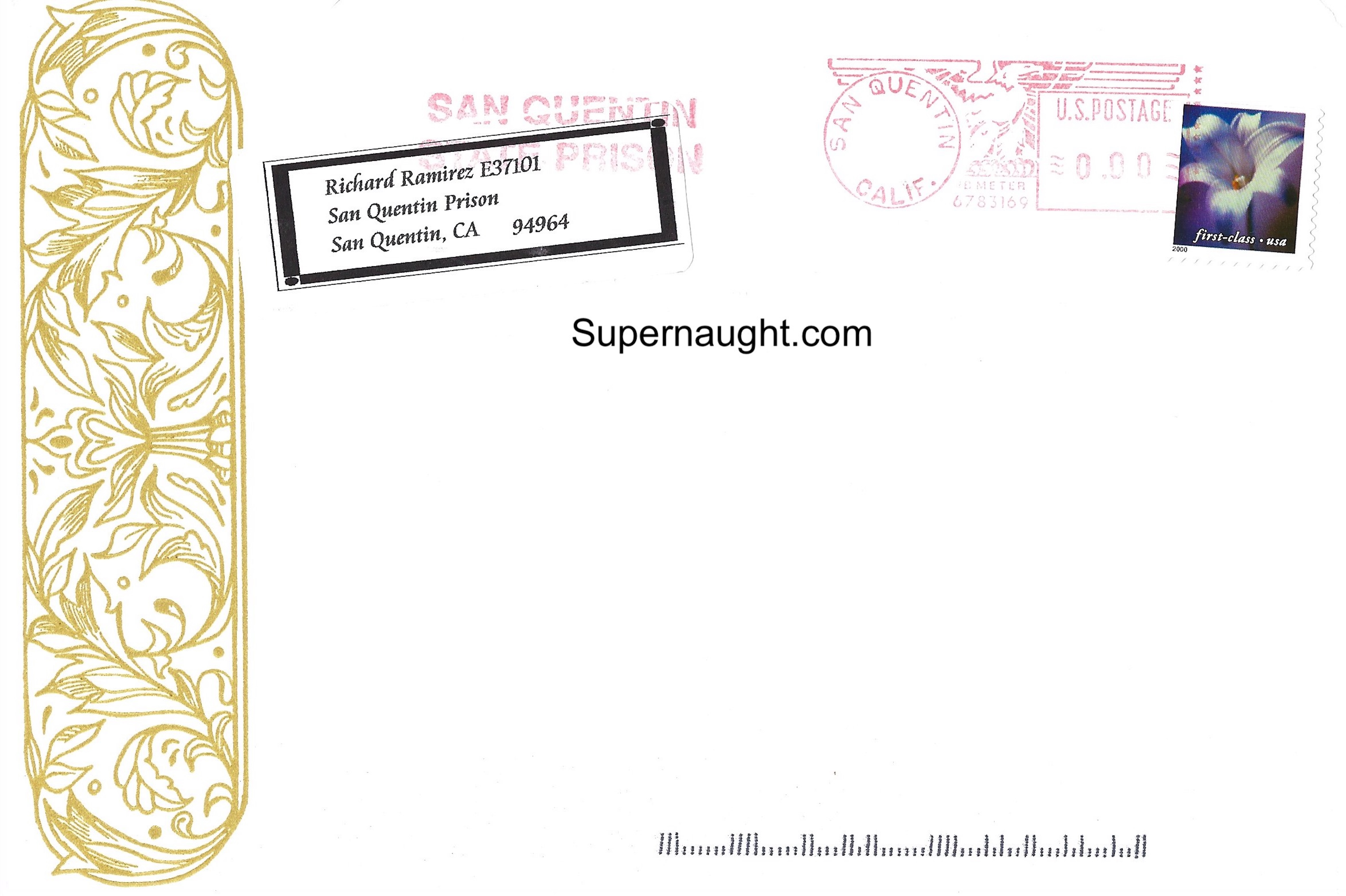Richard Ramirez Christmas Card and Envelope Set Both Signed image 4