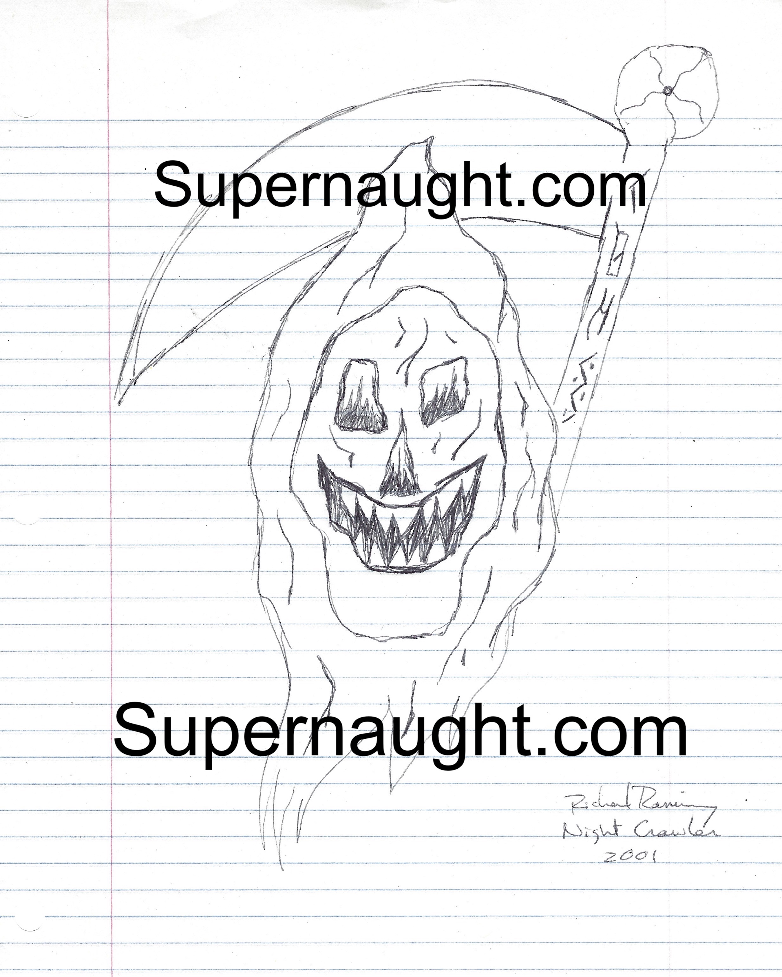 Richard Ramirez Grim Reaper Drawing Signed