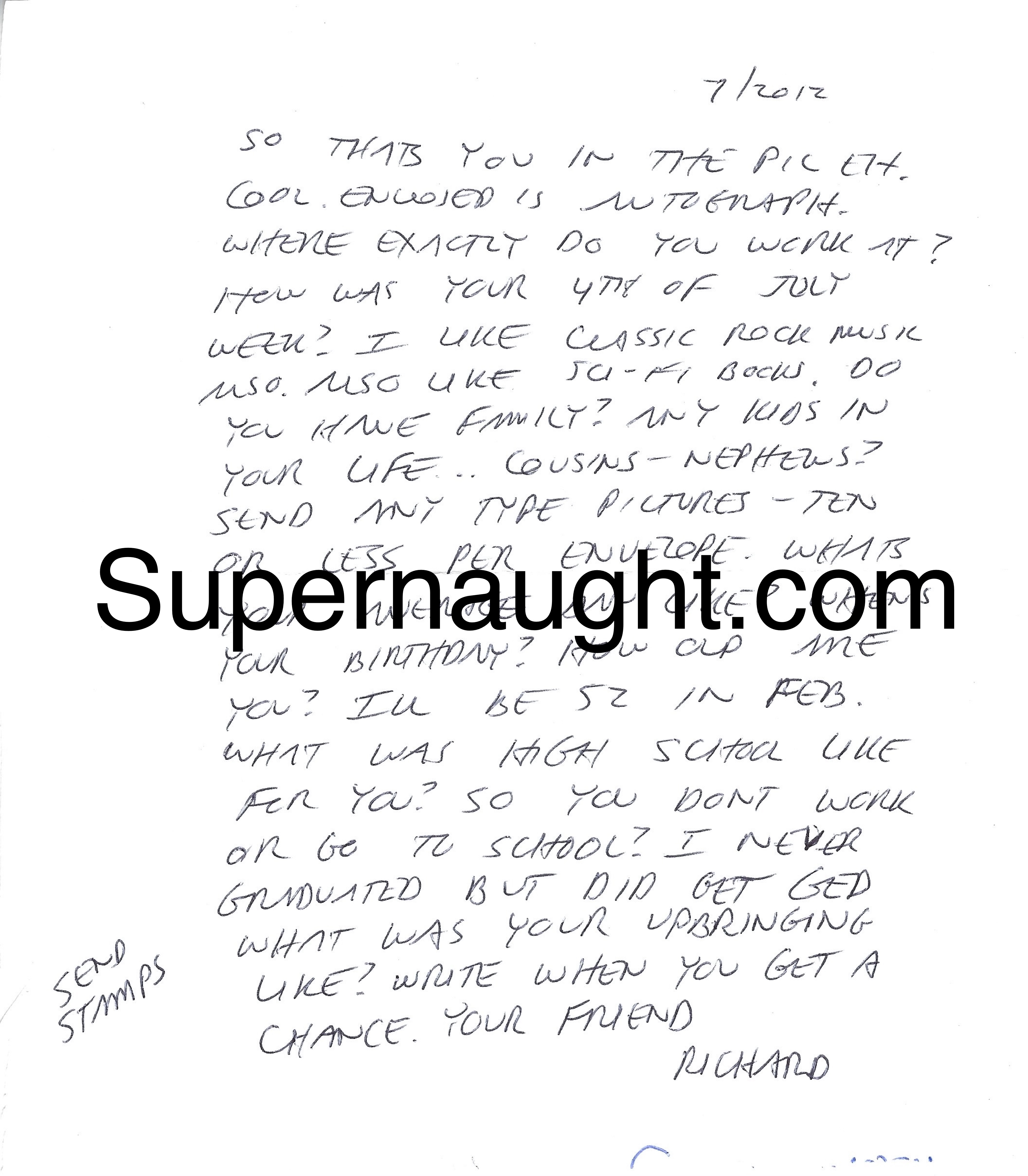 Richard Ramirez Letter Envelope Set Both Signed July 2012
