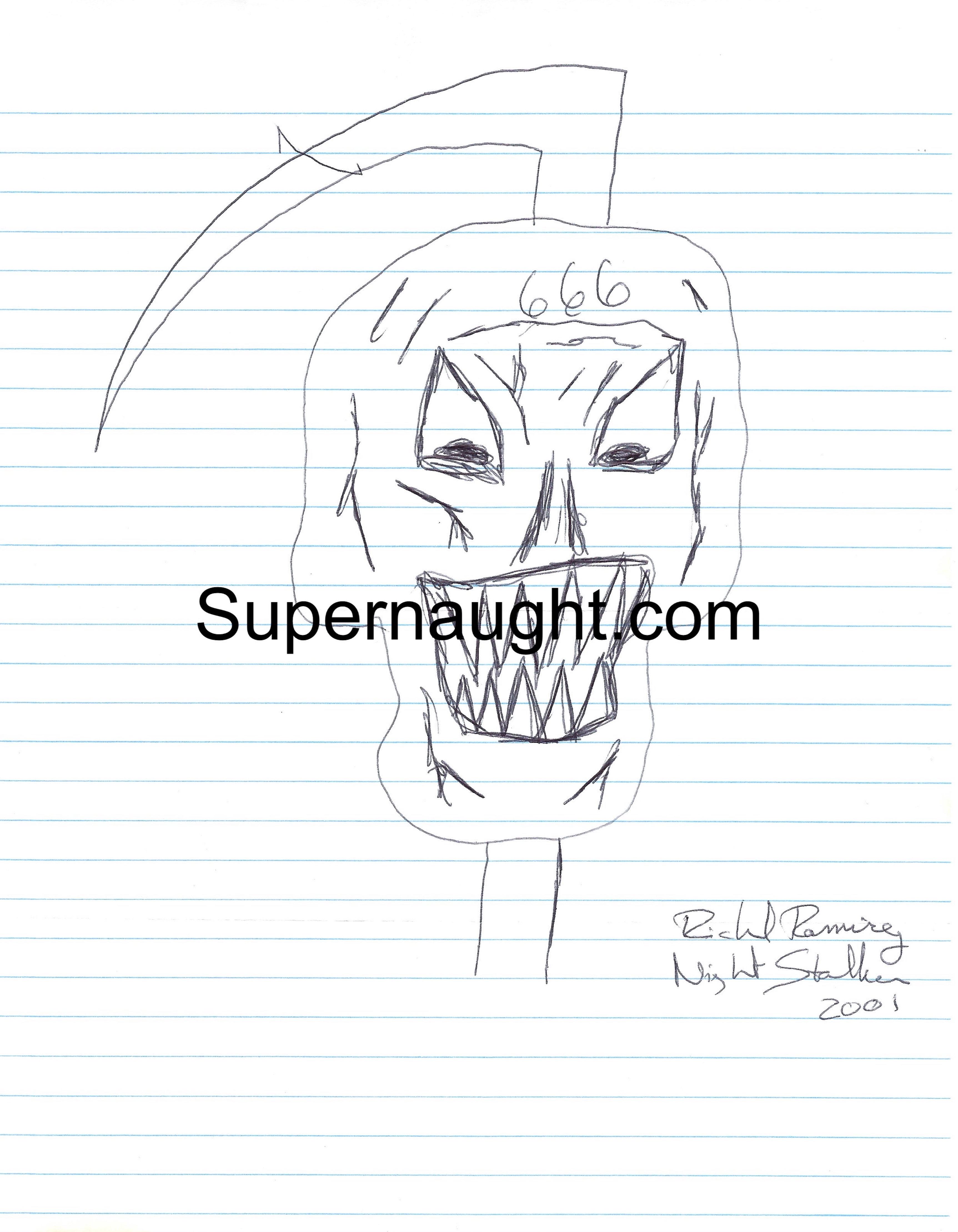 Richard Ramirez Night Stalker Signed 666 Reaper Sickle Artwork