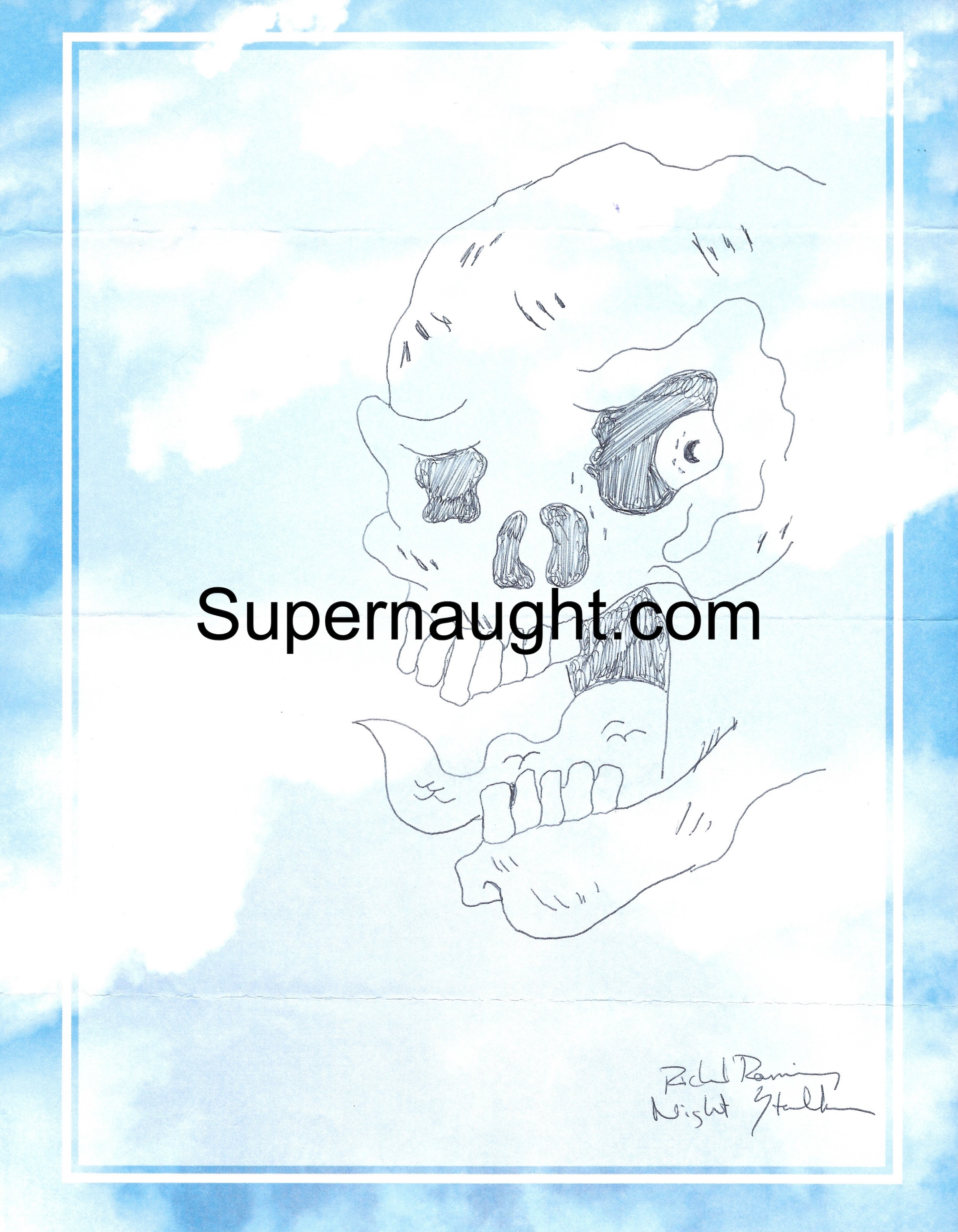Richard Ramirez Night Stalker Signed Skull Artwork