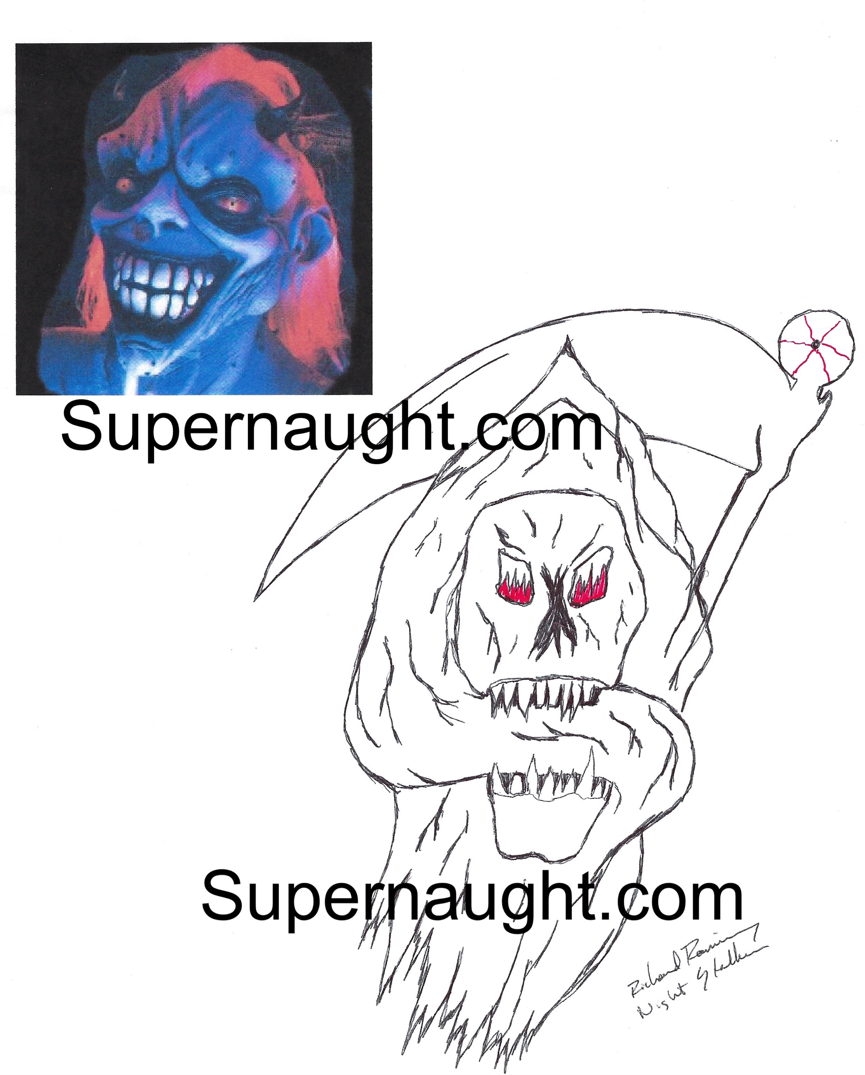 Richard Ramirez Reaper with Sickle Drawing Signed