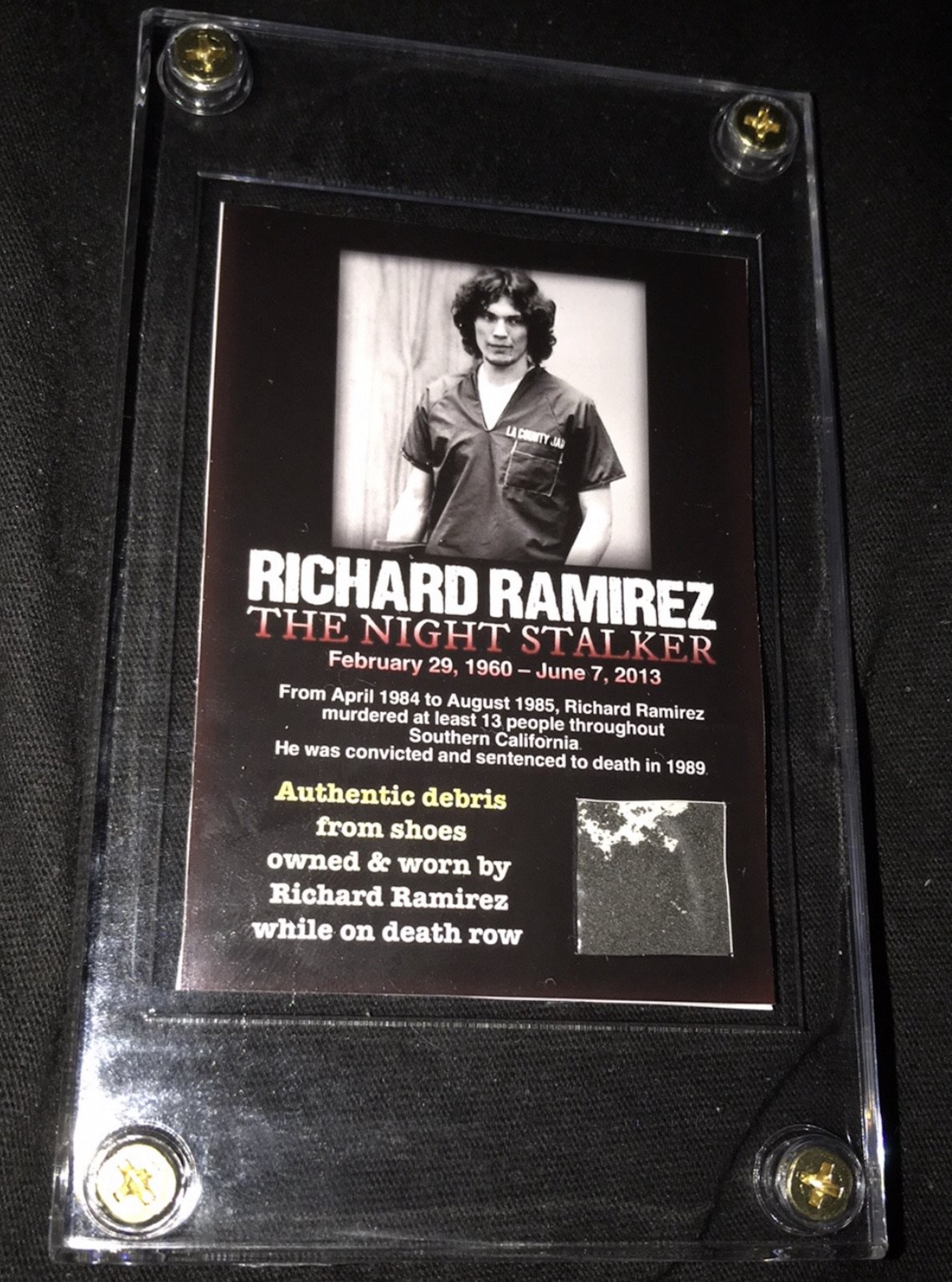 Richard Ramirez Shoe Debris Collector Card Night Stalker