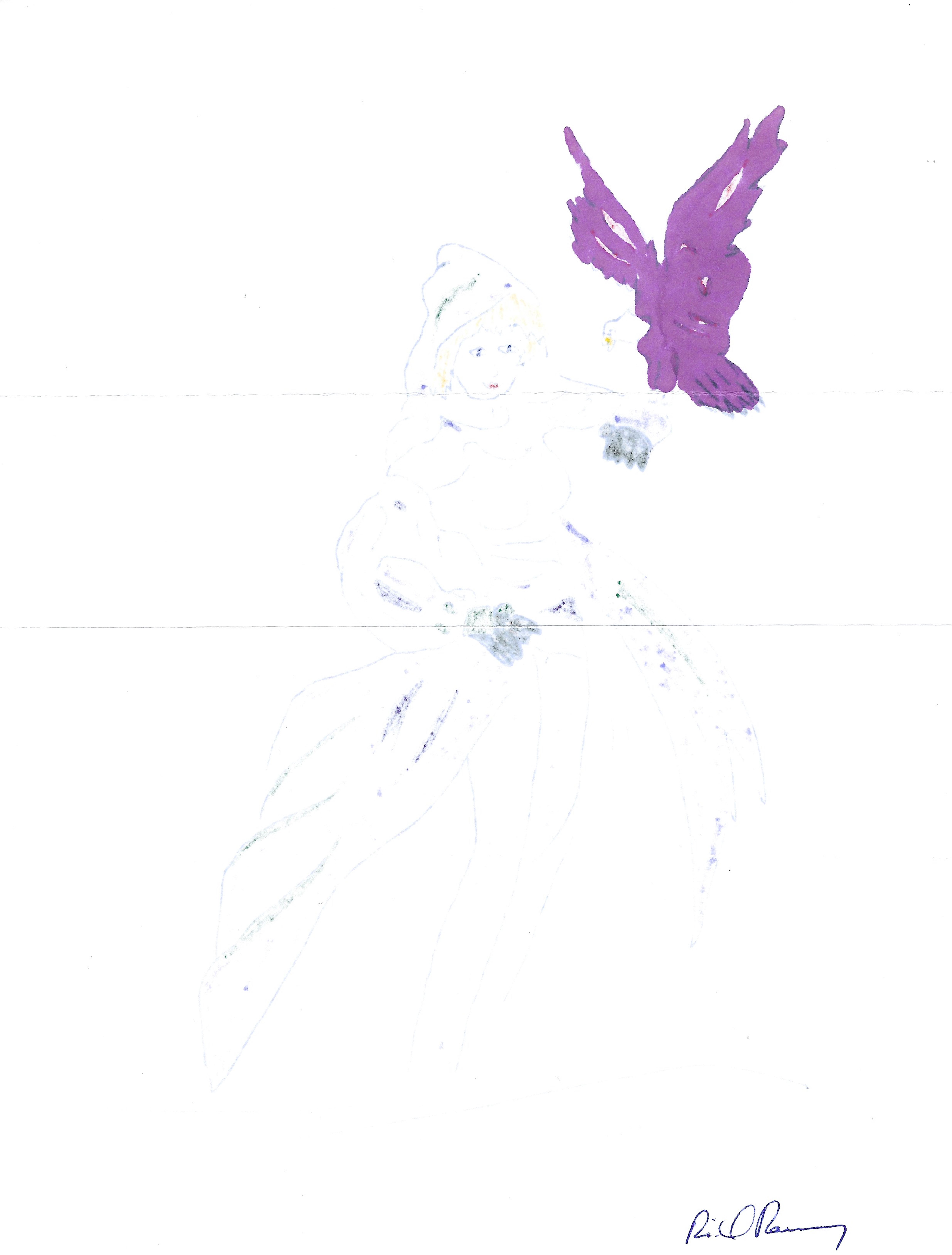 Richard Ramirez Signed Fairy and Eagle Artwork image 2