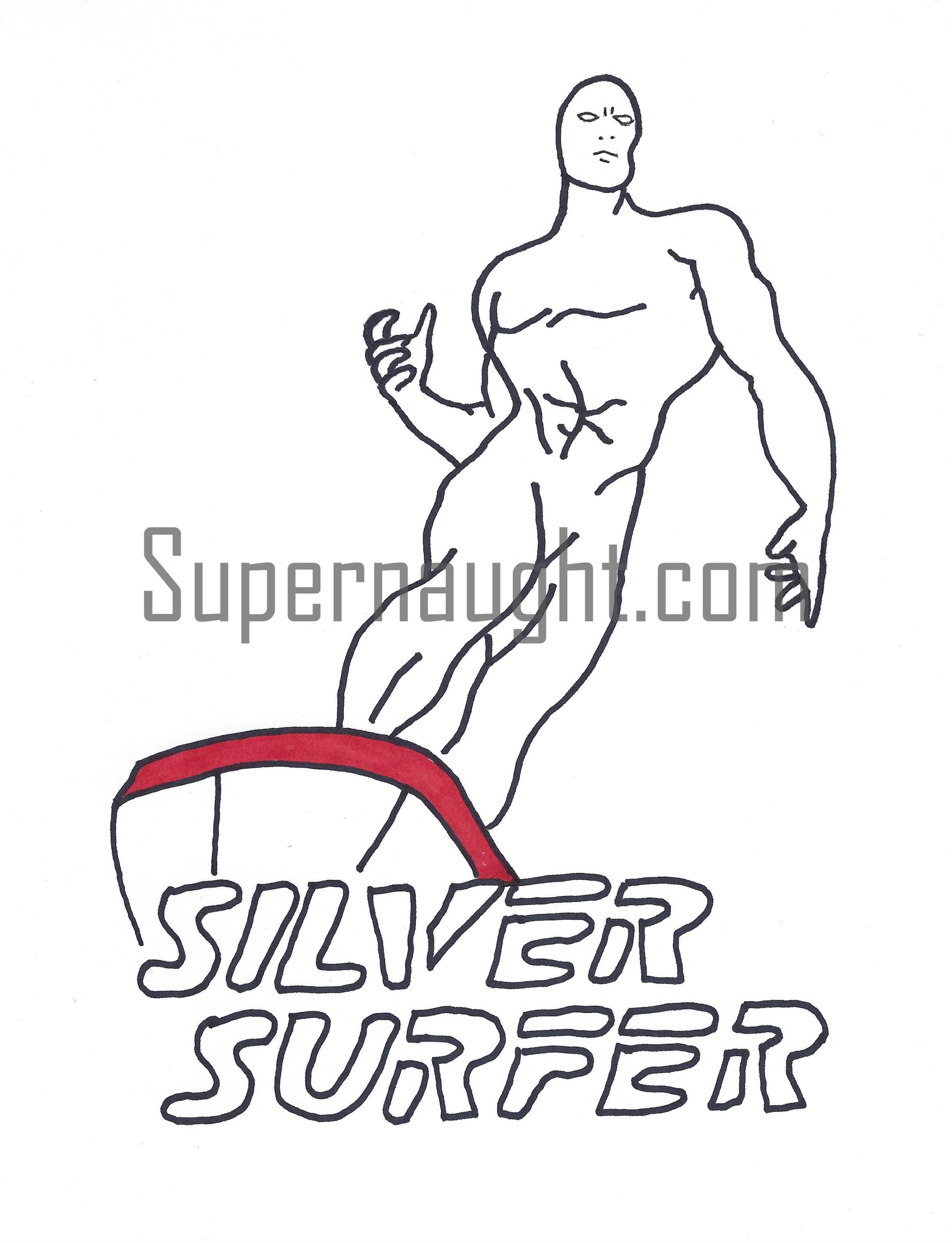 Richard Ramirez Signed Silver Surfer Drawing