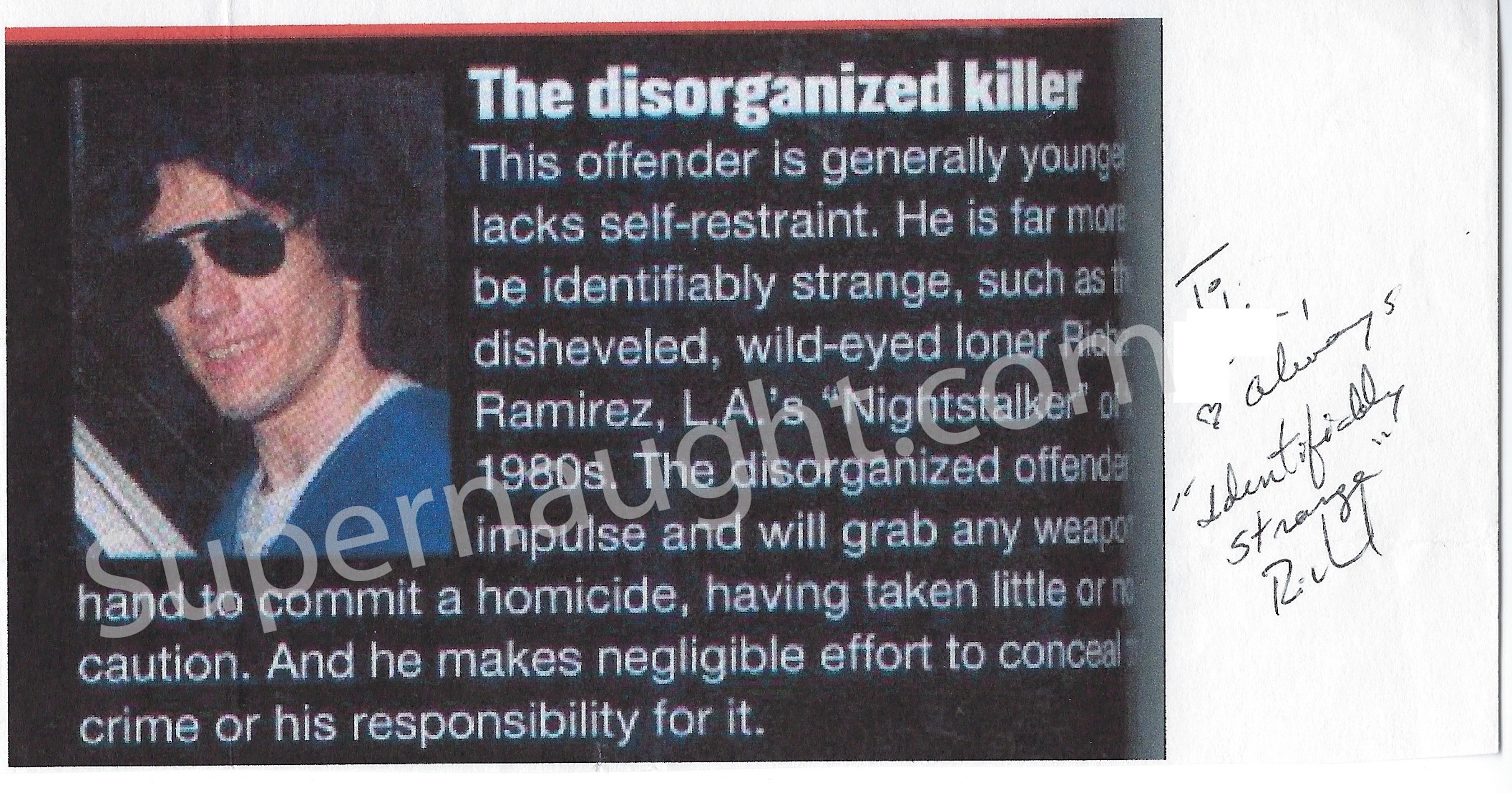 Richard Ramirez The Disorganized Killer Signed