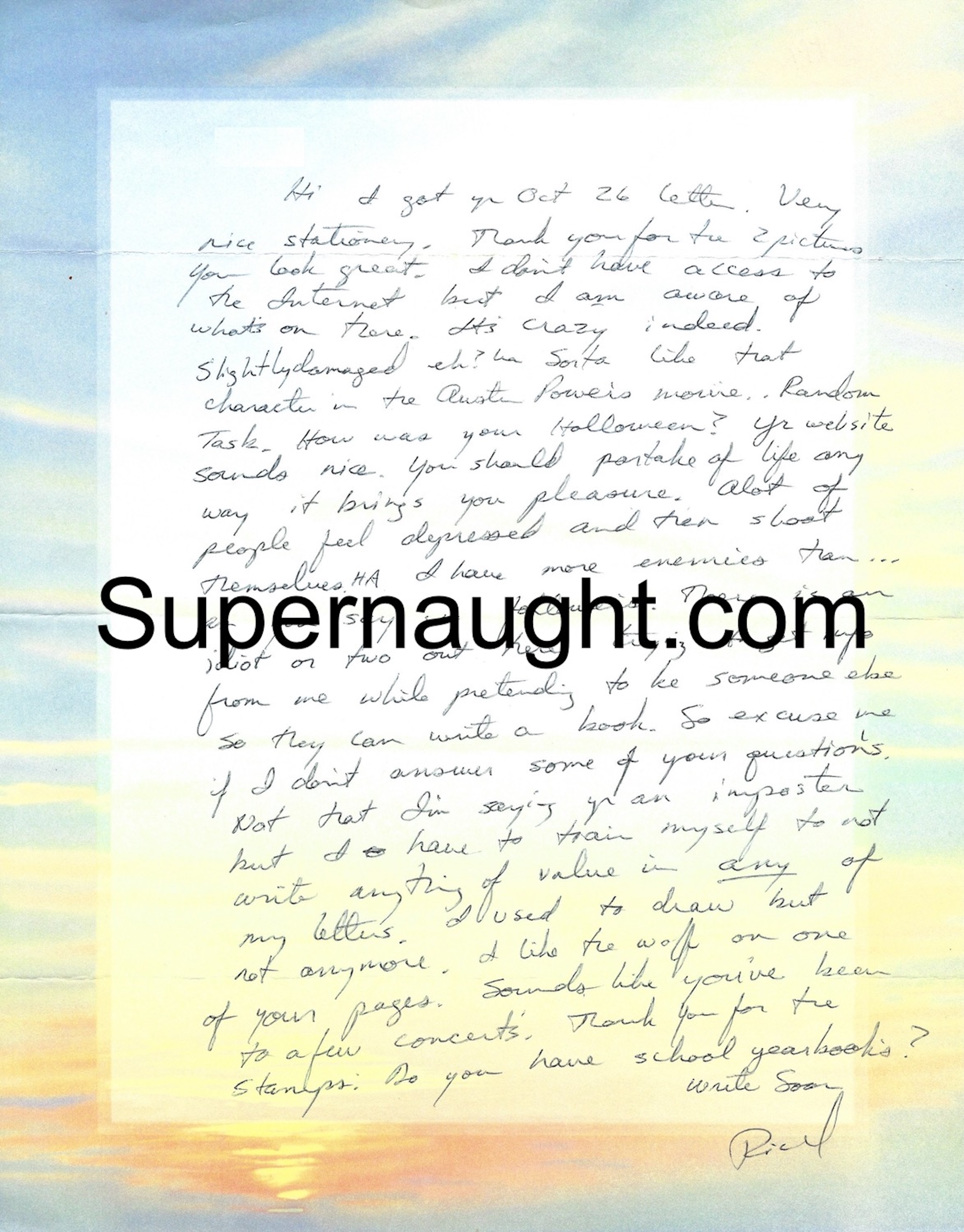 Richard Ramirez Vintage Signed Letter