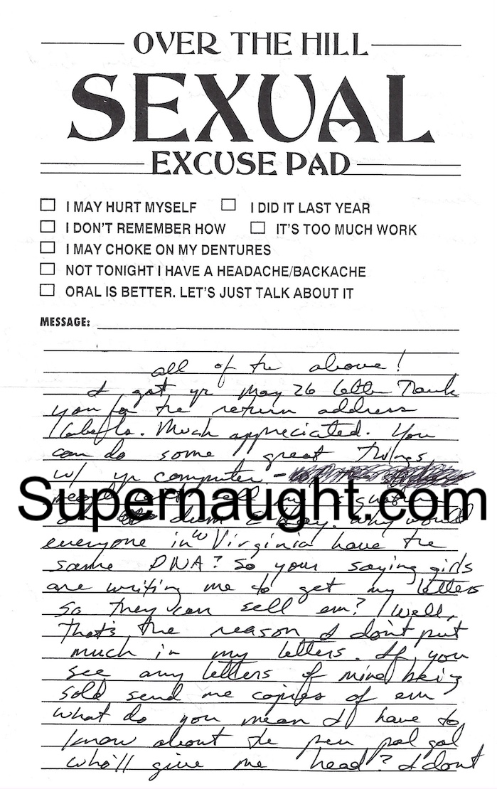 Richard Ramirez Who Wants to Give Me Head Signed Letter image 2