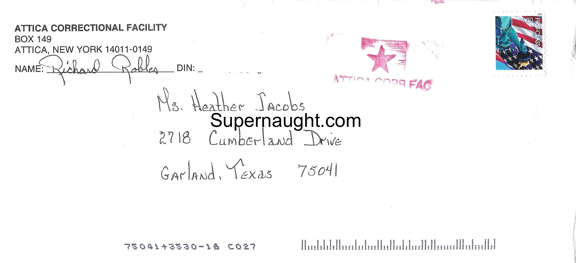 Richard Robles Six Page Letter With Drawing and Signed Envelope Released image 5