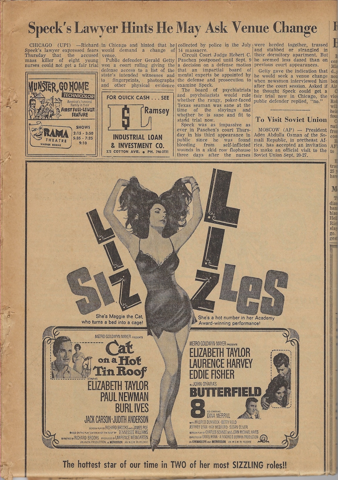Richard Speck 1966 Macon Newspaper