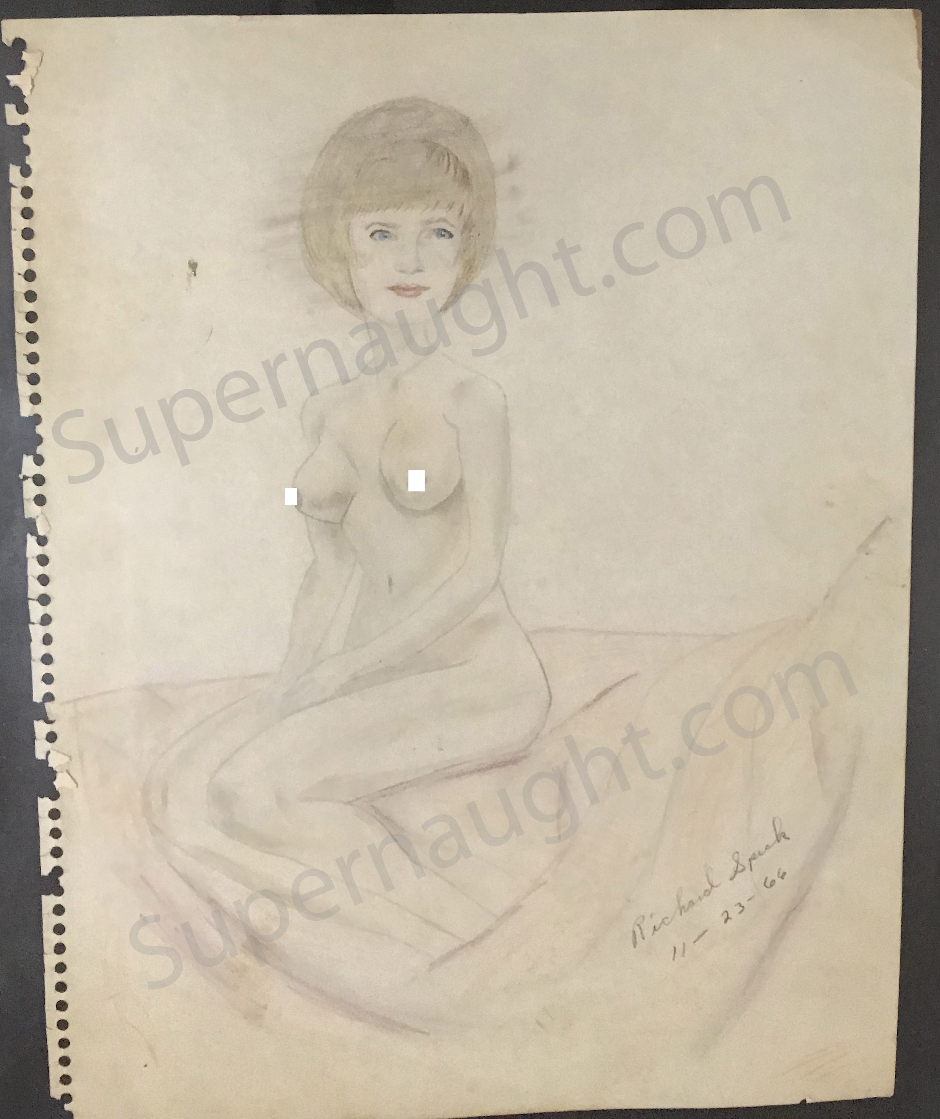 Richard Speck Topless Female Artwork Signed