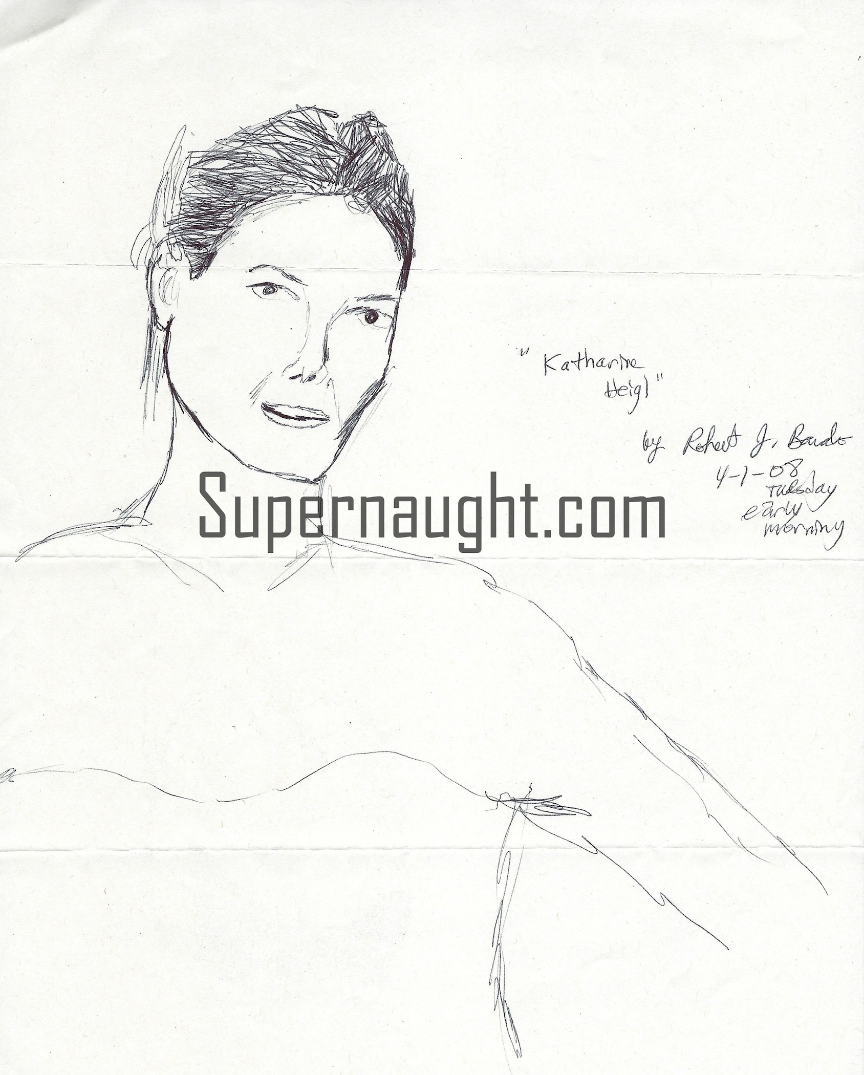 Robert Bardo Katherine Heigl Drawing Signed