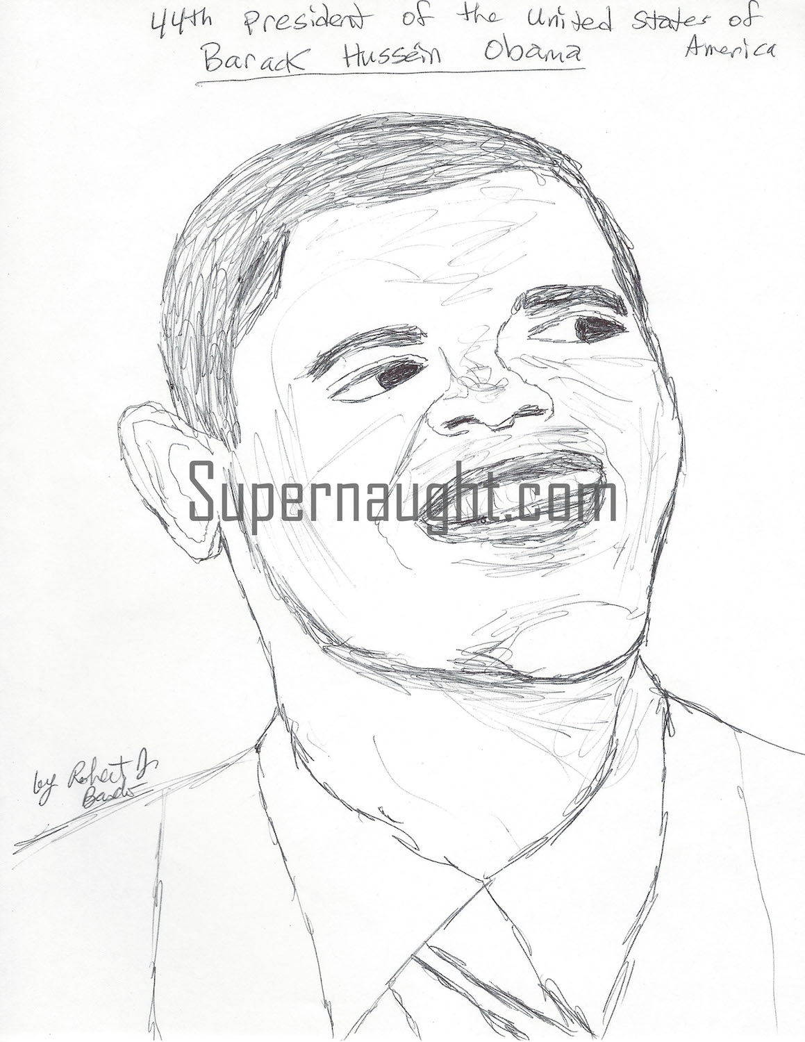 Robert Bardo President Barack Obama Portrait Signed