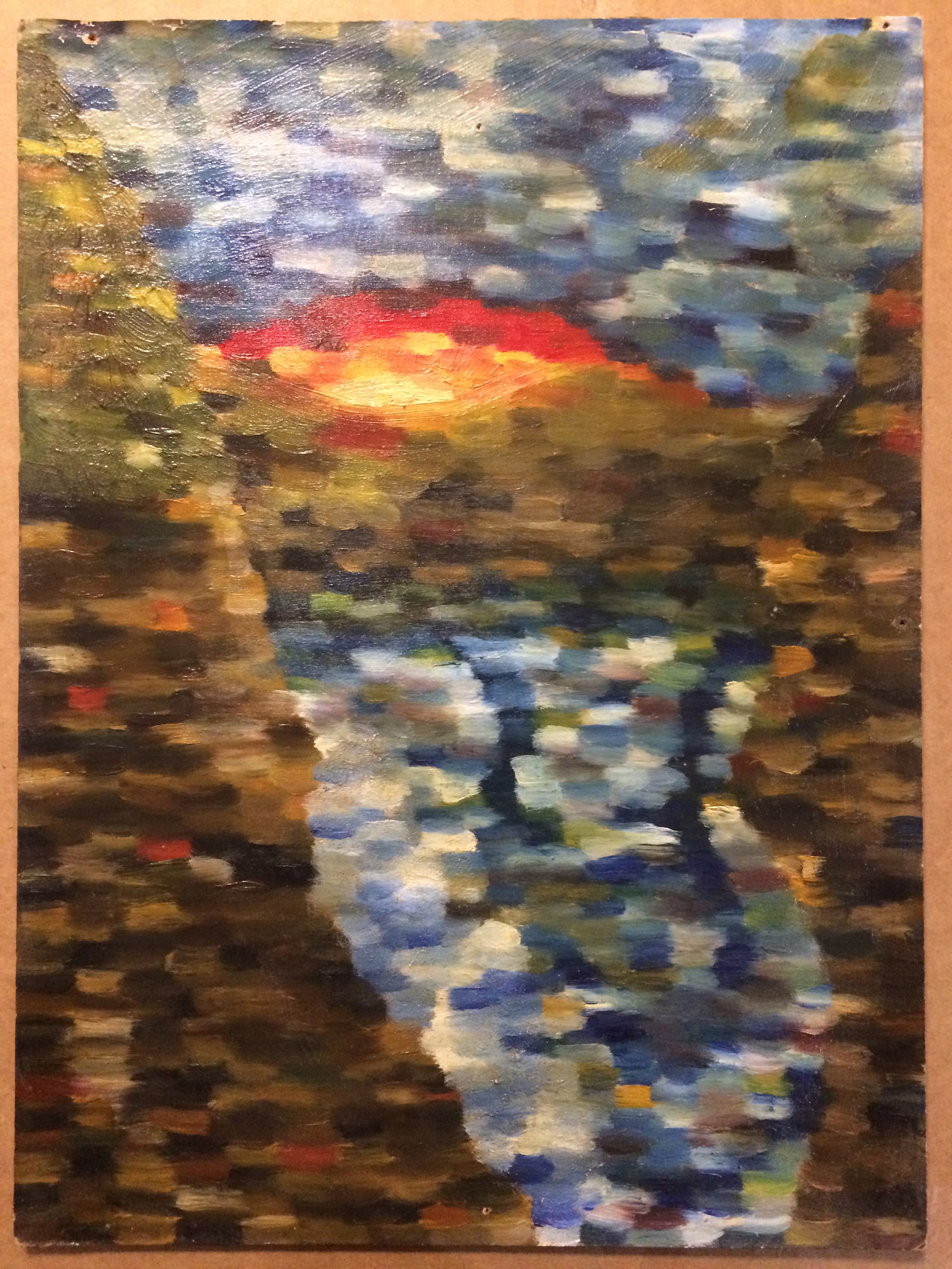 Robert Berdella Sunset in the Mountains Painting Signed