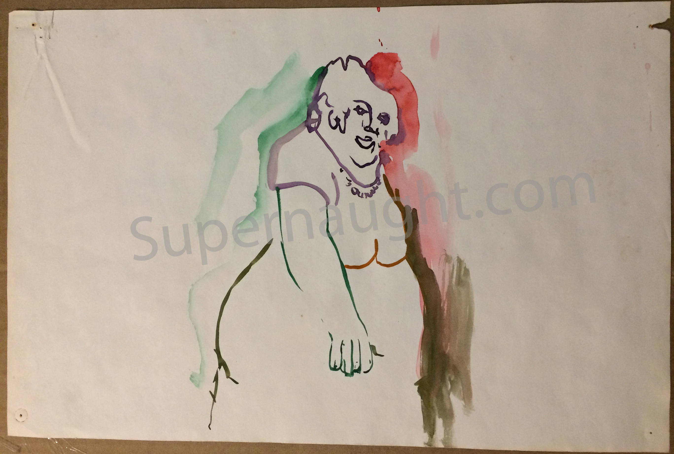 Robert Berdella Watercolor Painting and Signed Stencil Artwork image 3
