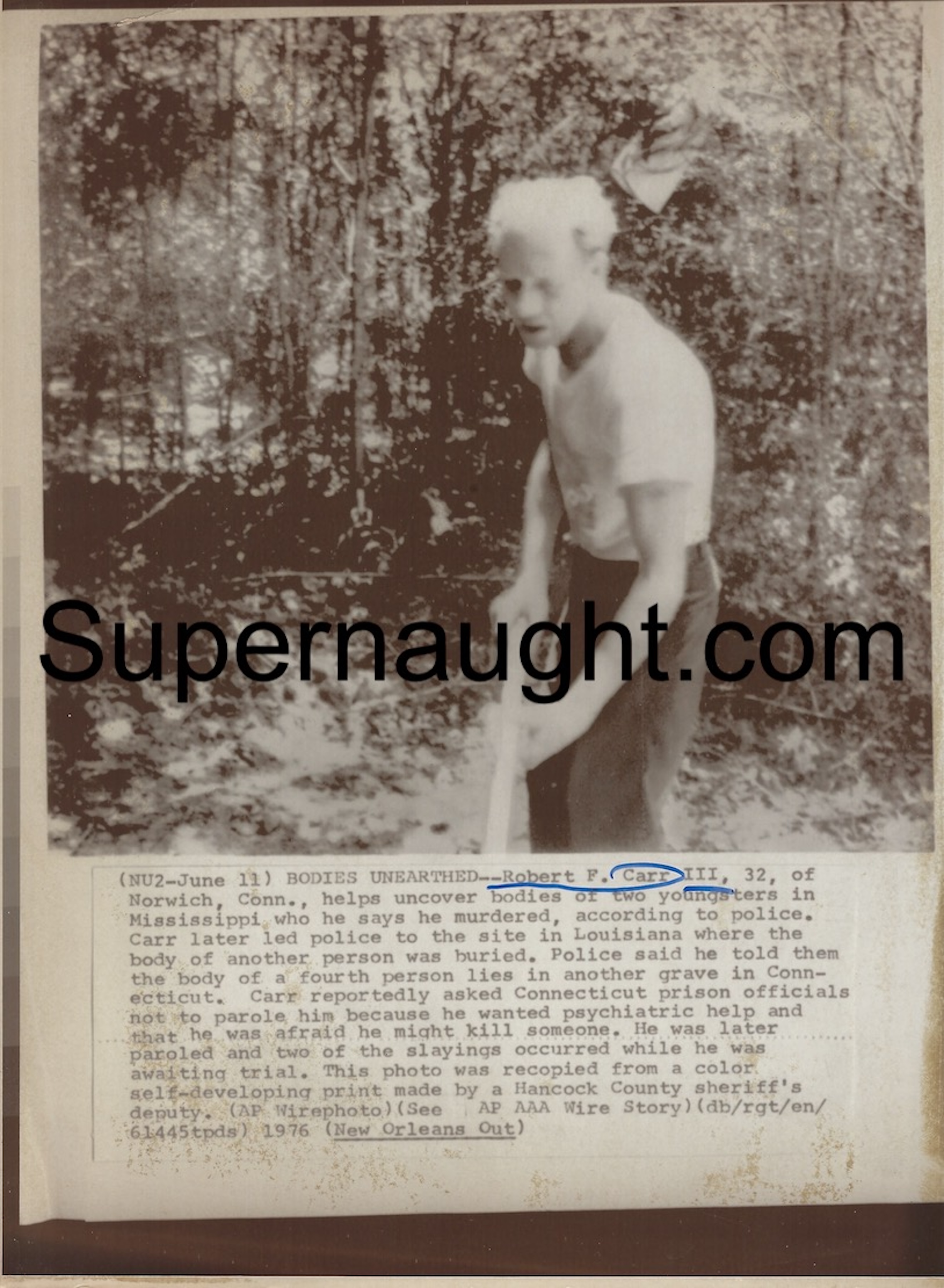 Robert Carr Unearthed Remains Press Photo