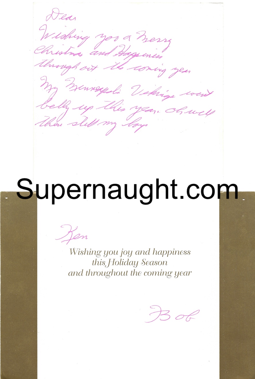 Robert Hansen Christmas Card Signed