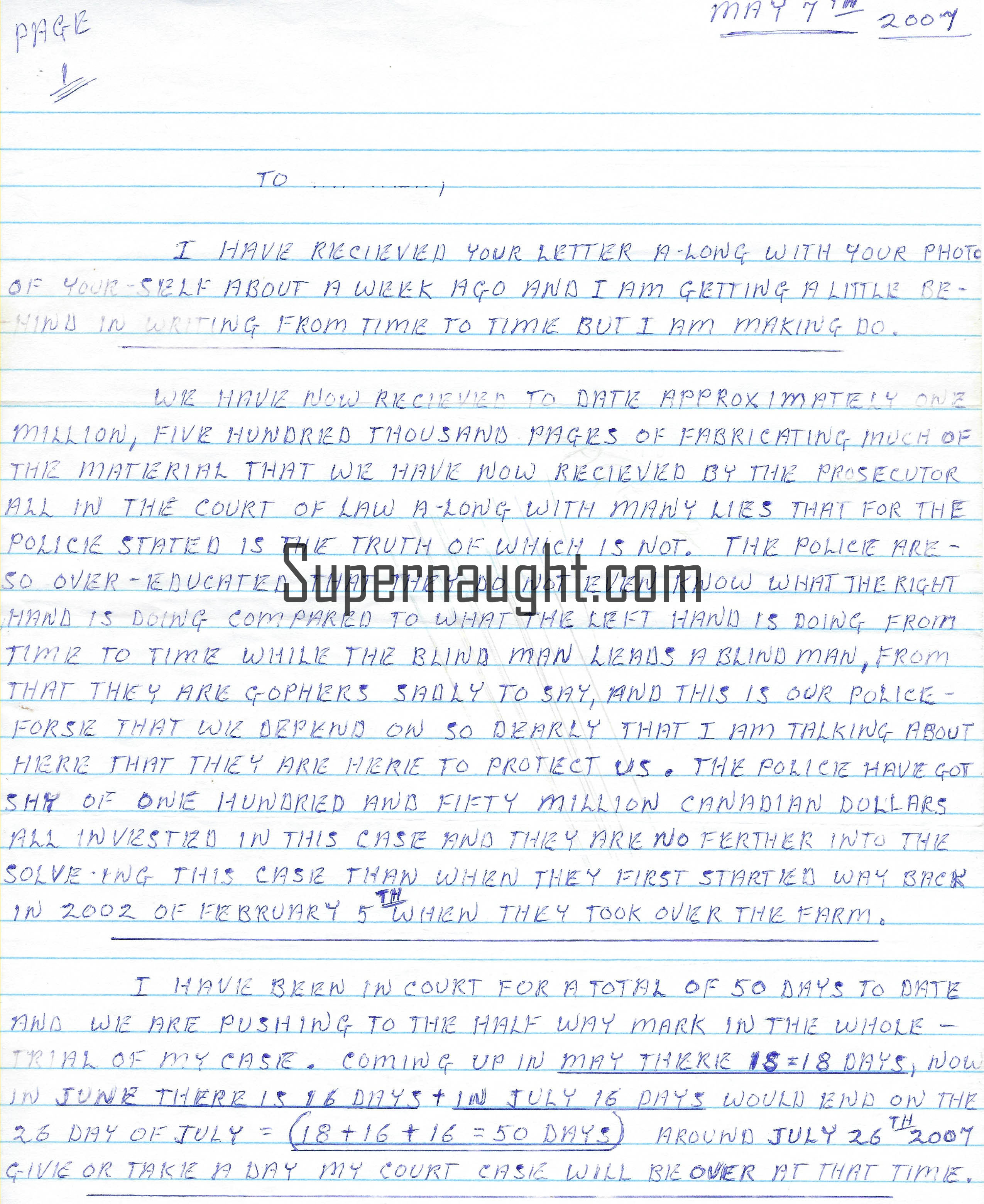 Robert Pickton 11 Page Love Letter and Envelope Set Both Signed