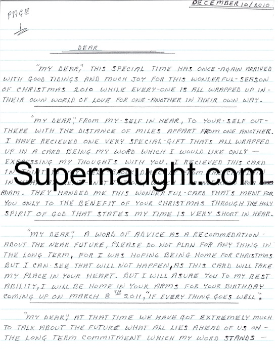 Robert Pickton Four Page Handwritten Letter Signed