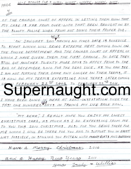 Robert Pickton Four Page Handwritten Letter Signed image 4
