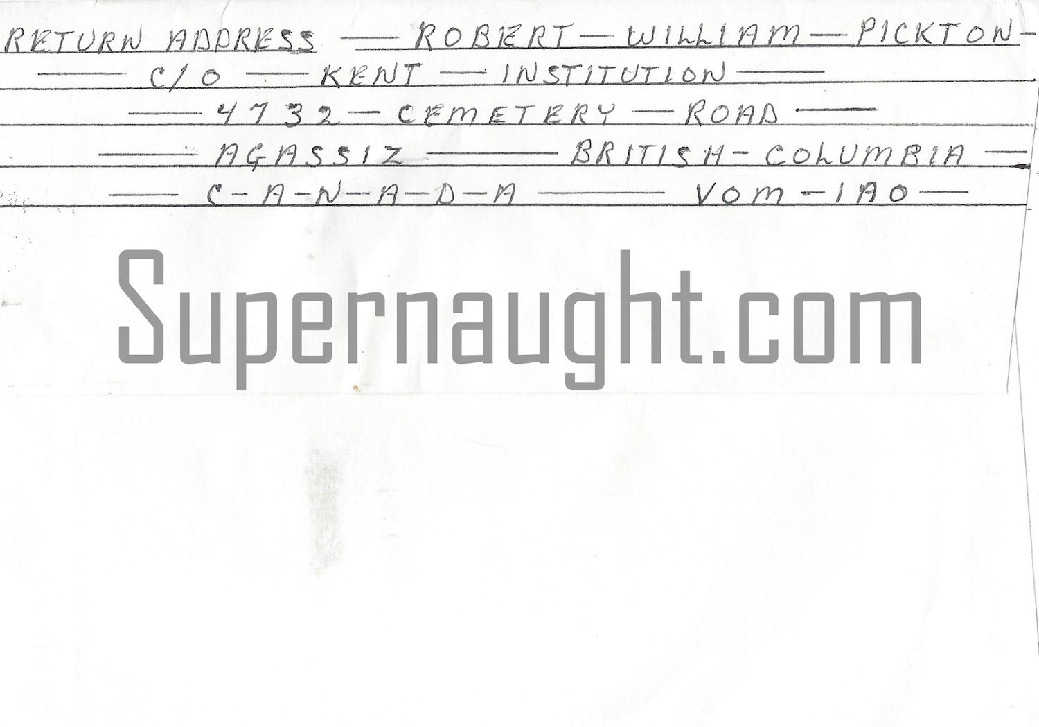 Robert William Pickton Christmas Card Envelope Back Set Both Signed image 2