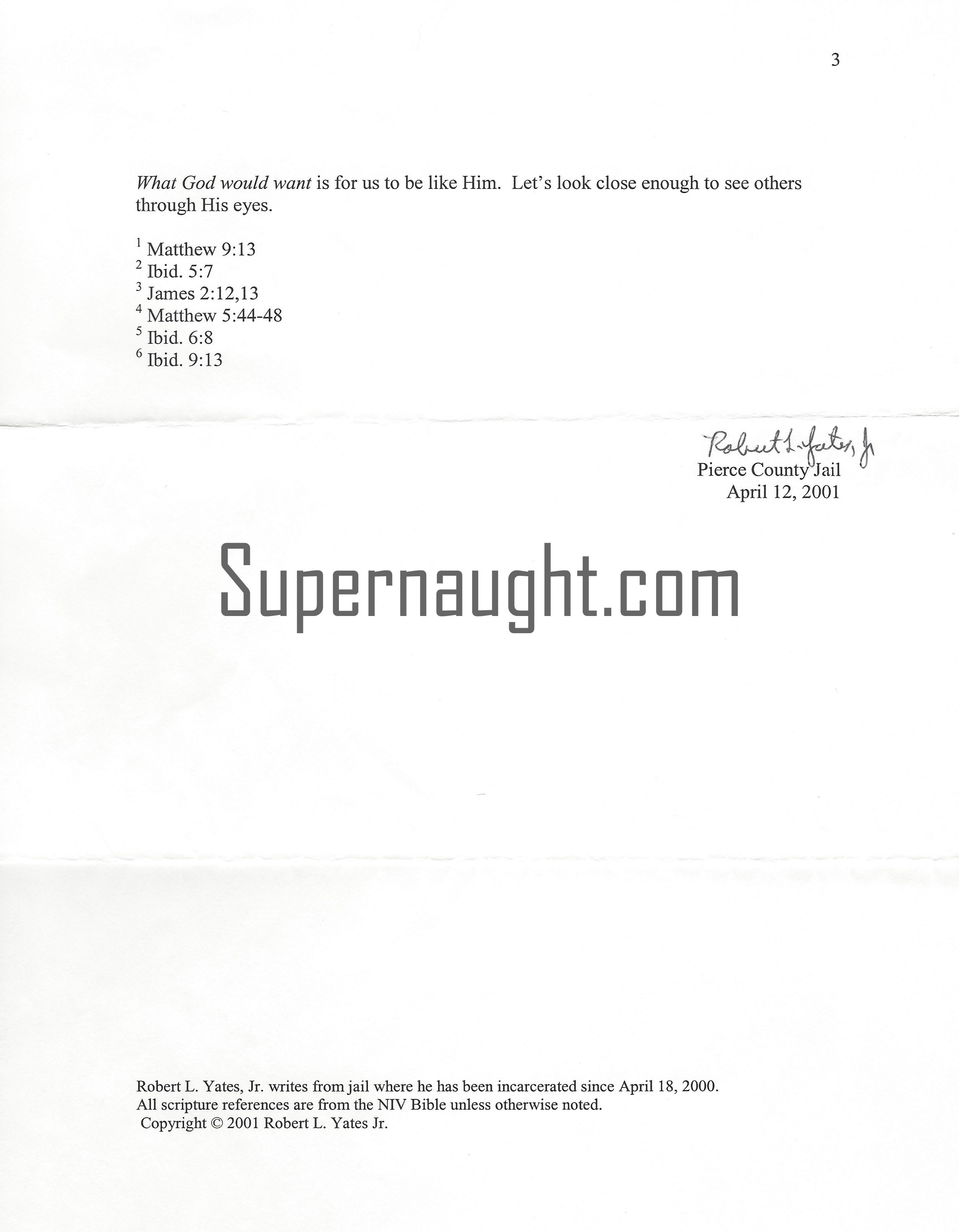 Robert Yates What God Would Want Poem Signed