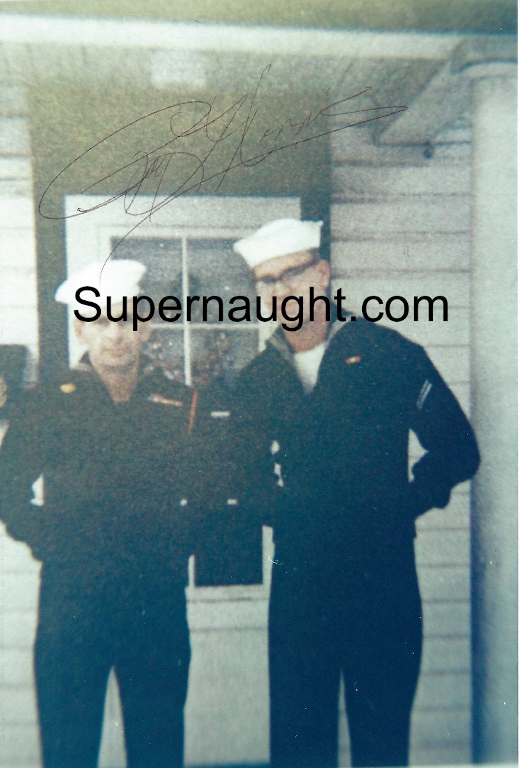 Roy Norris and Dad Navy Uniforms Signed Photo