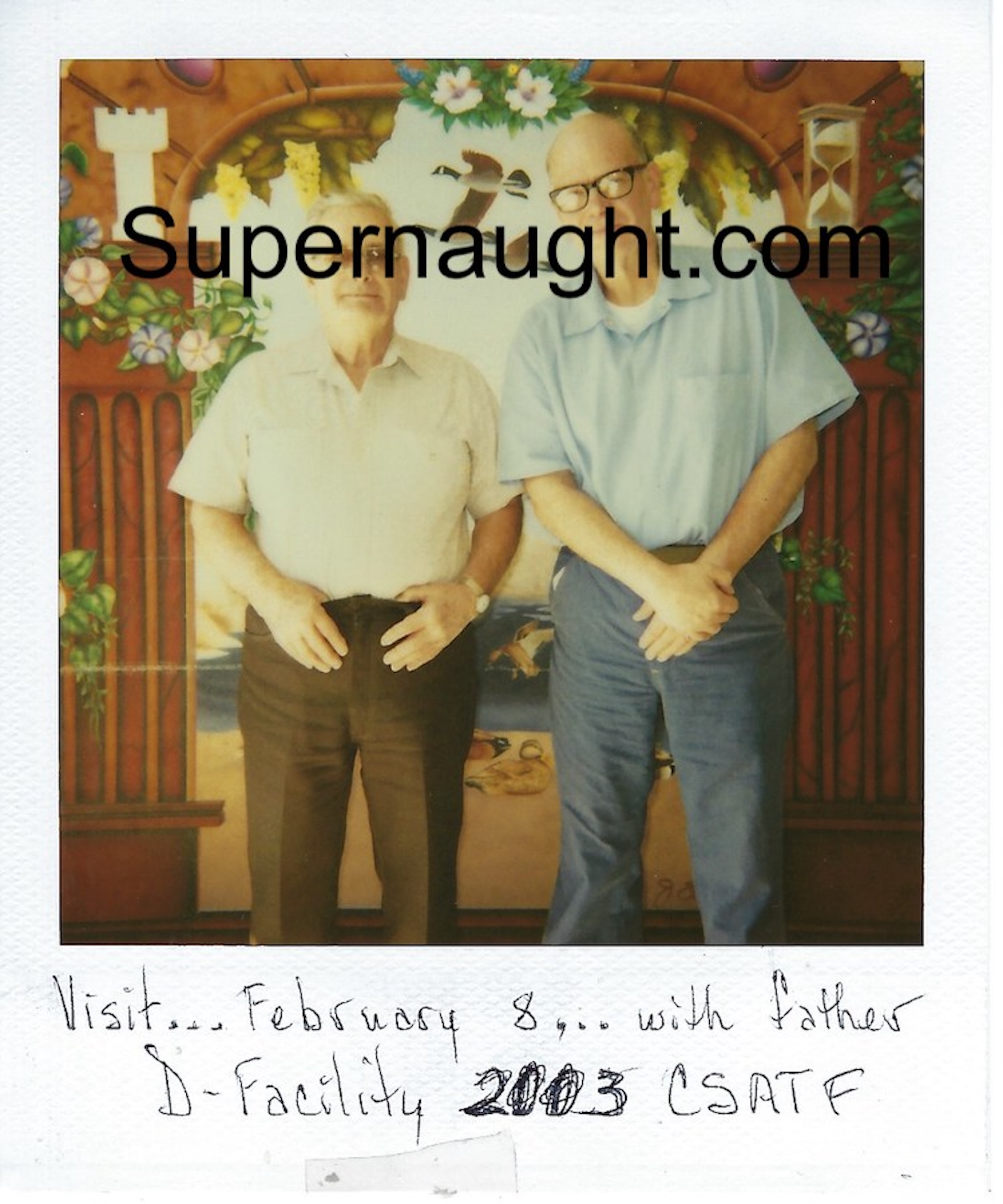 Roy Norris and Dad Polaroid with Writing