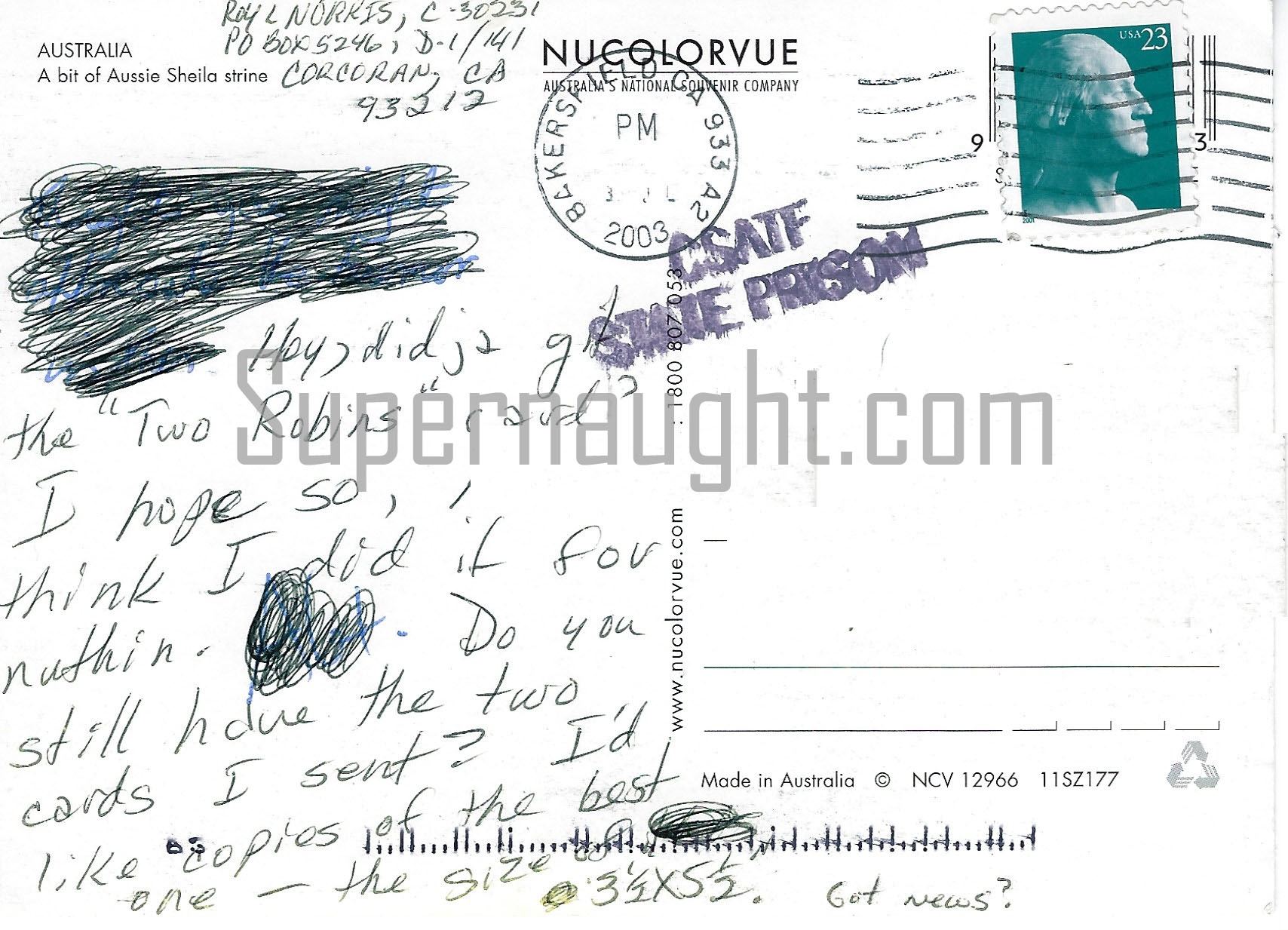 Roy Norris Aussie Signed Postcard