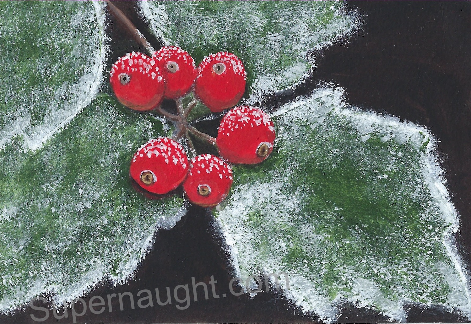 Roy Norris Hand Painted Christmas Card Signed