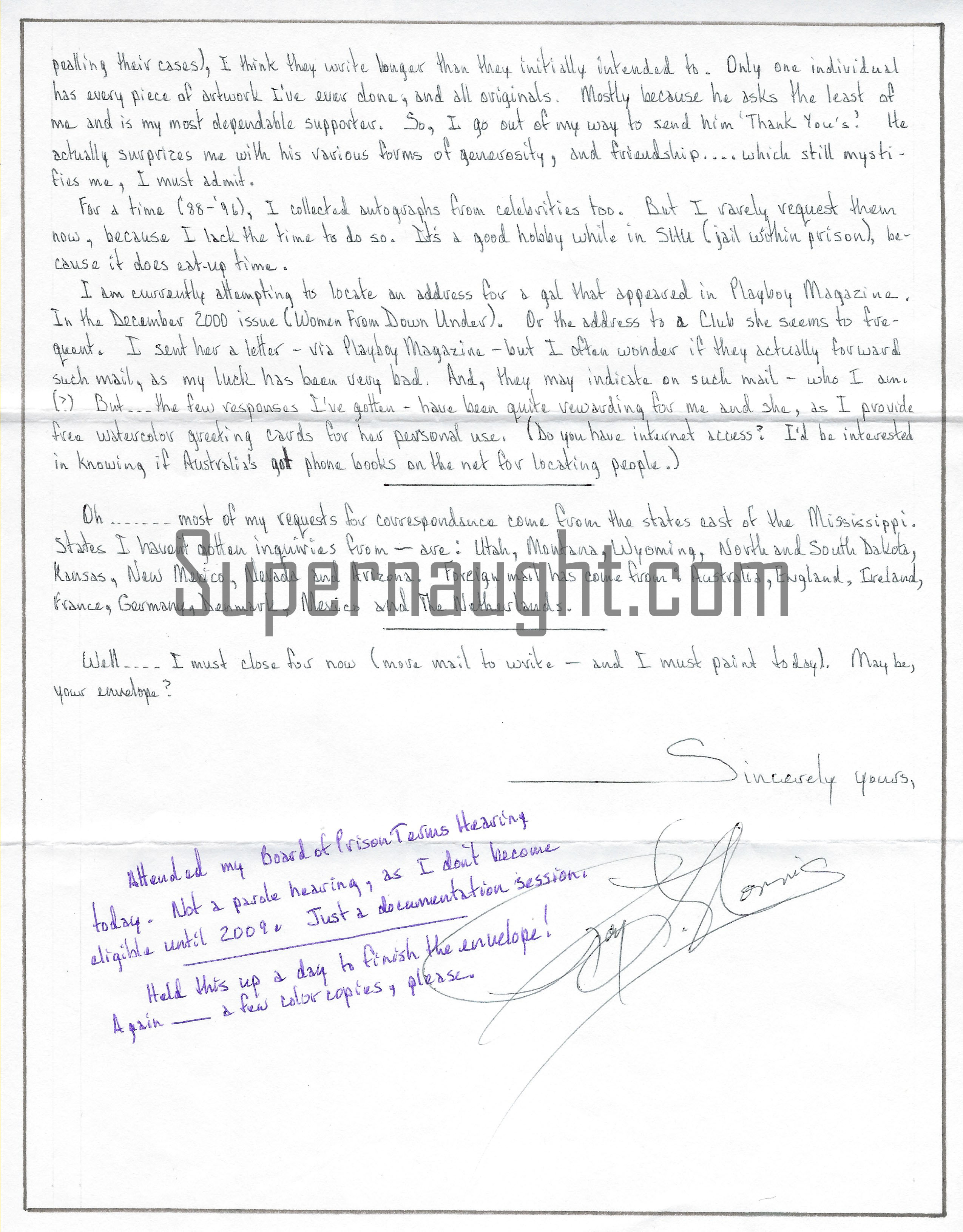 Roy Norris Letter And Eagle Envelope Art Set Both Signed image 2