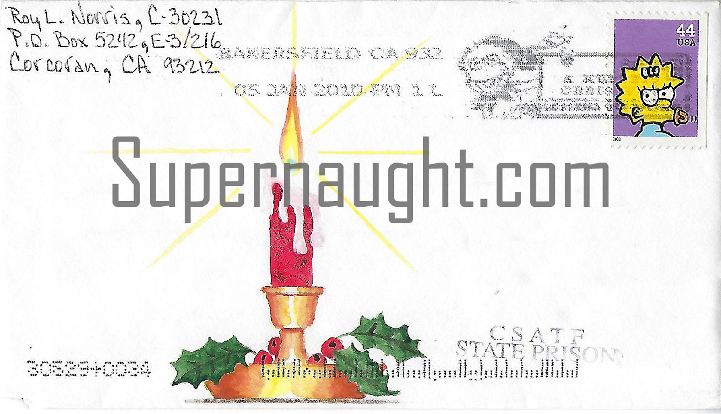 Roy Norris Letter And Envelope Candle Art Both Signed