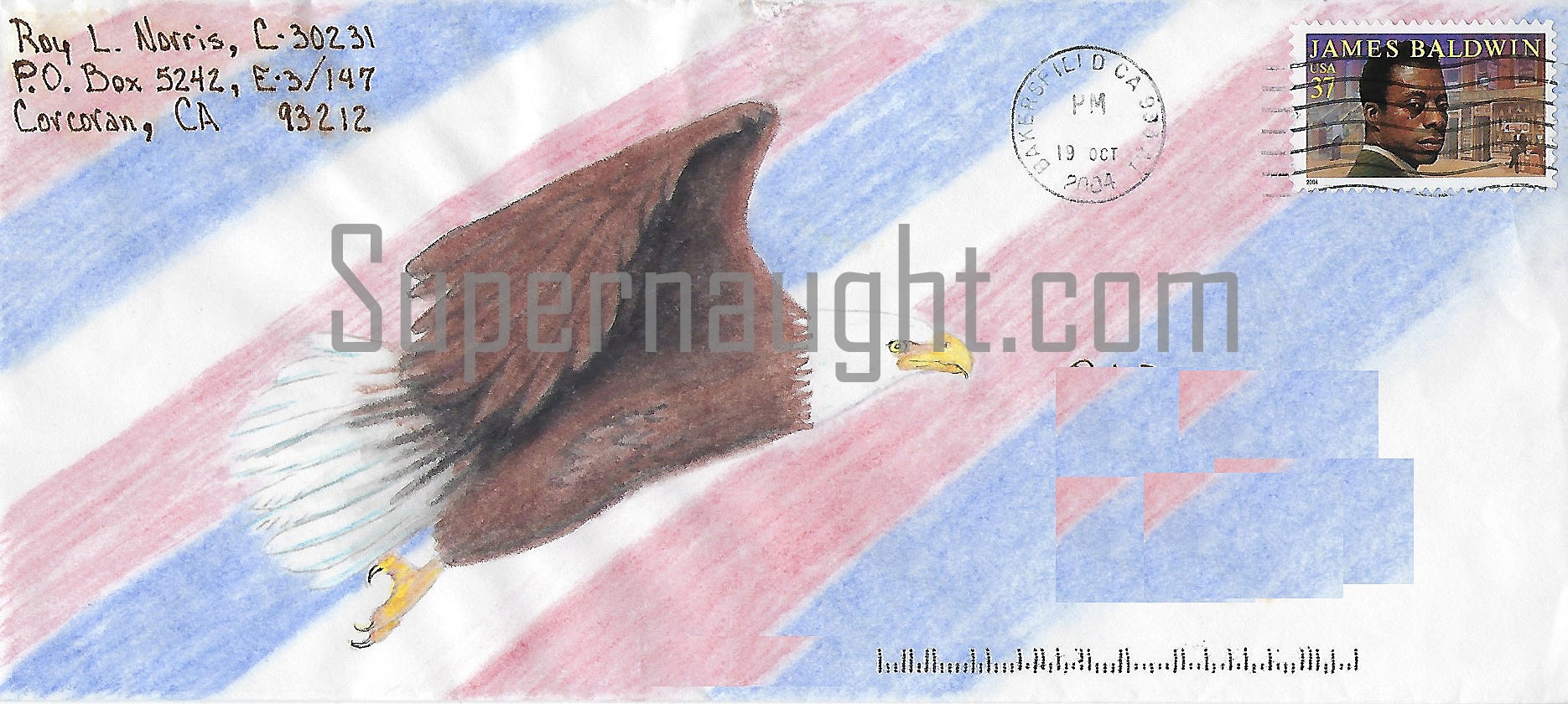 Roy Norris Letter With Eagle Envelope Art Set Both Signed