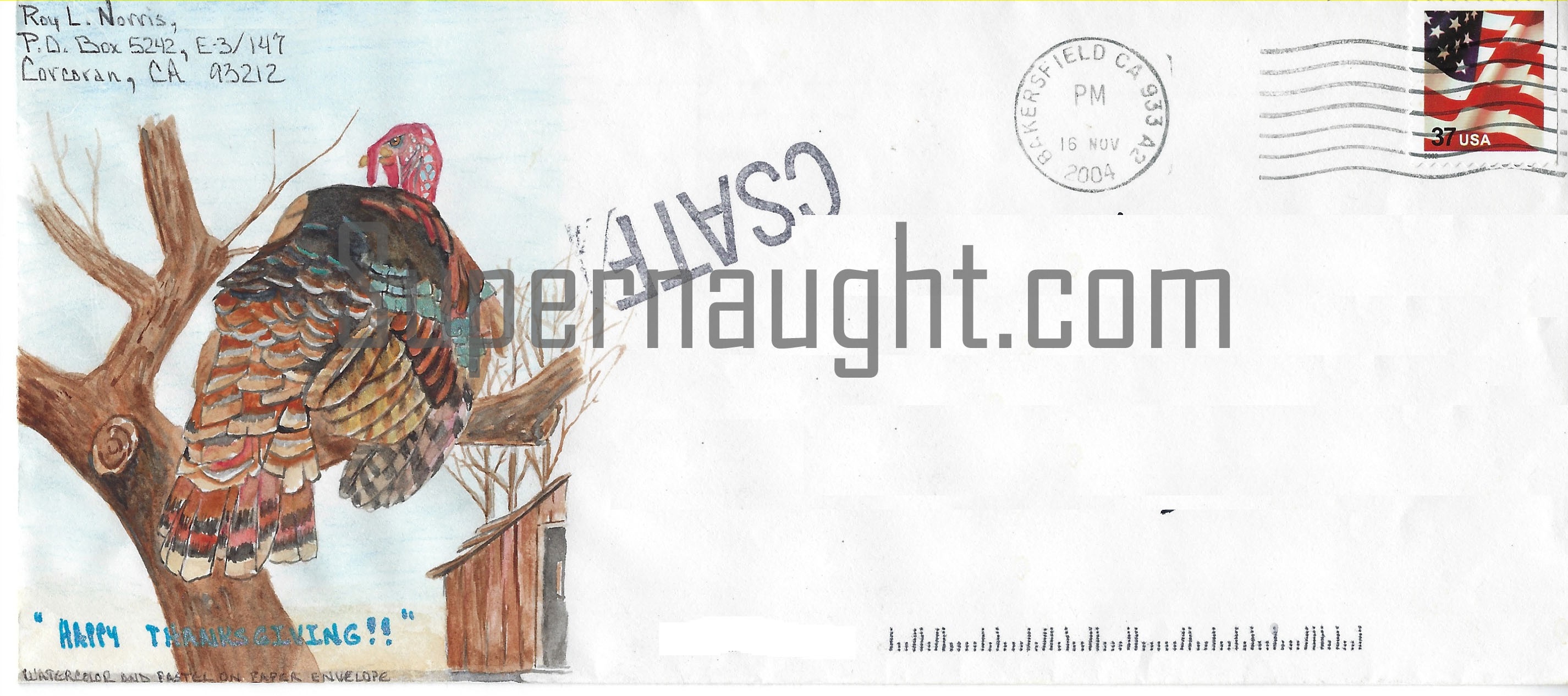 Roy Norris Letter With Envelope Artwork Set Both Signed