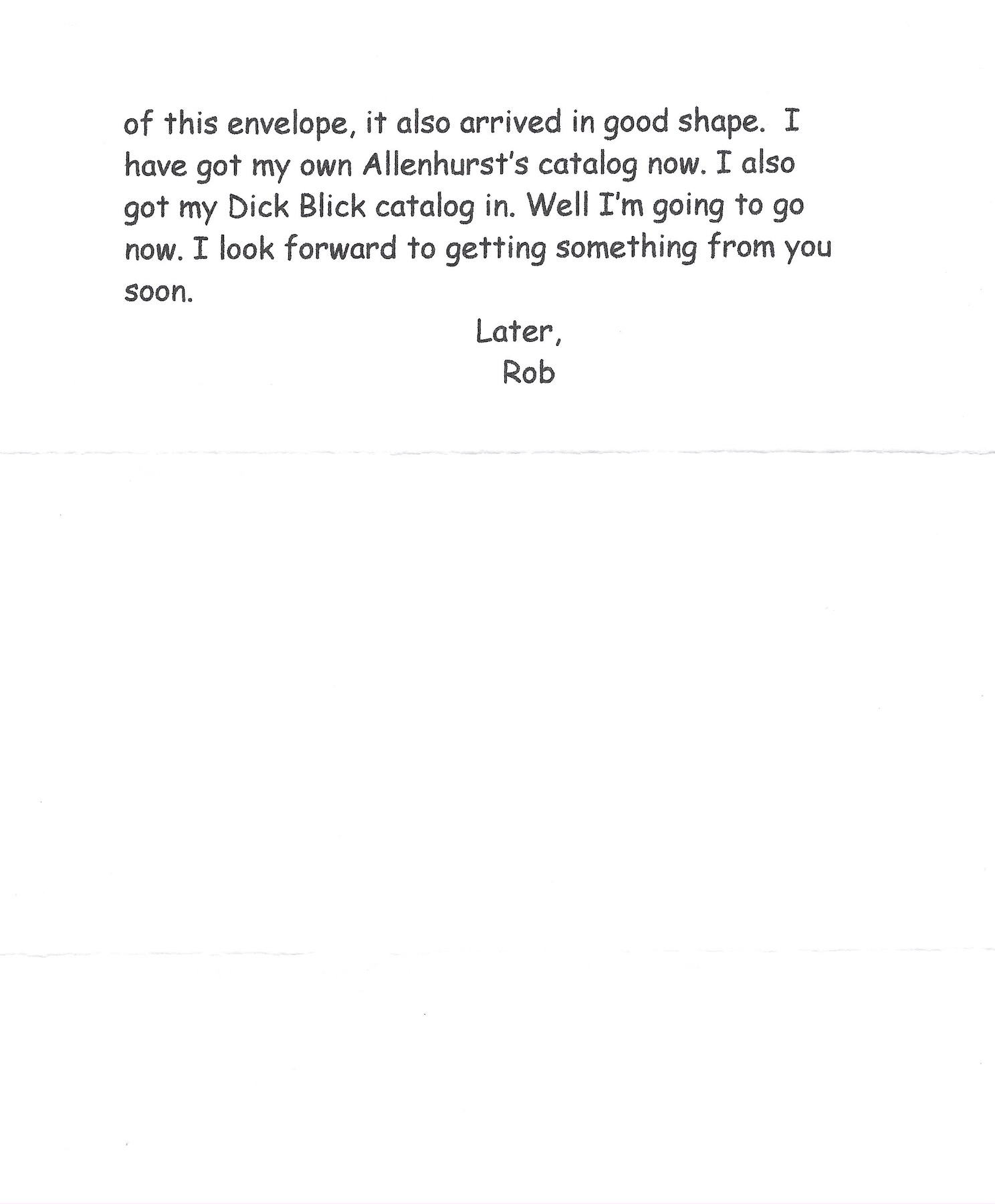 Roy Norris Pen Pal Letter and Artwork Printout image 2