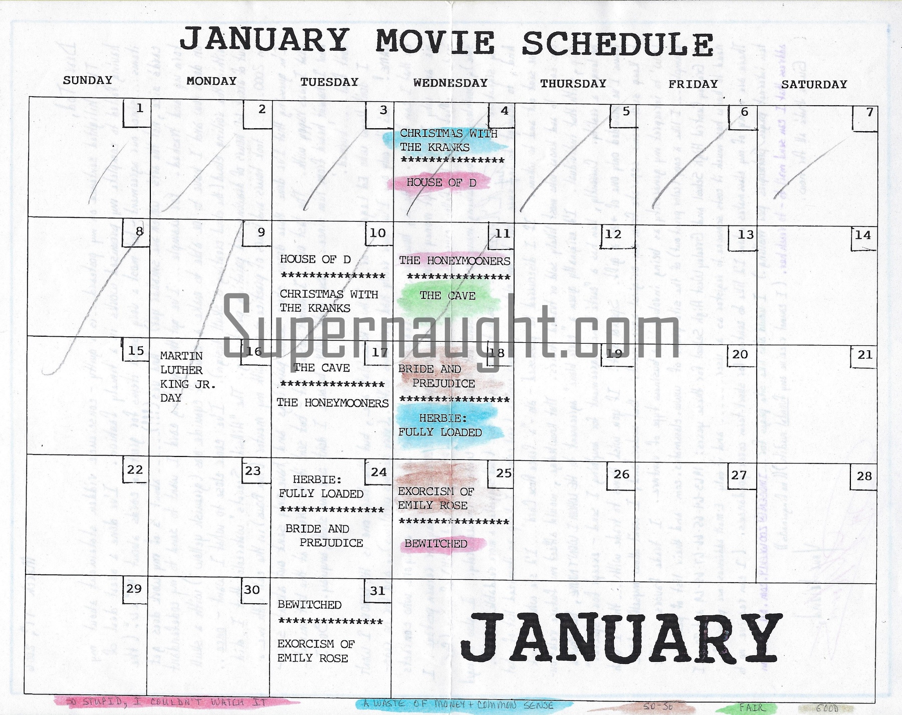 Roy Norris Signed Letter On Movie Schedule