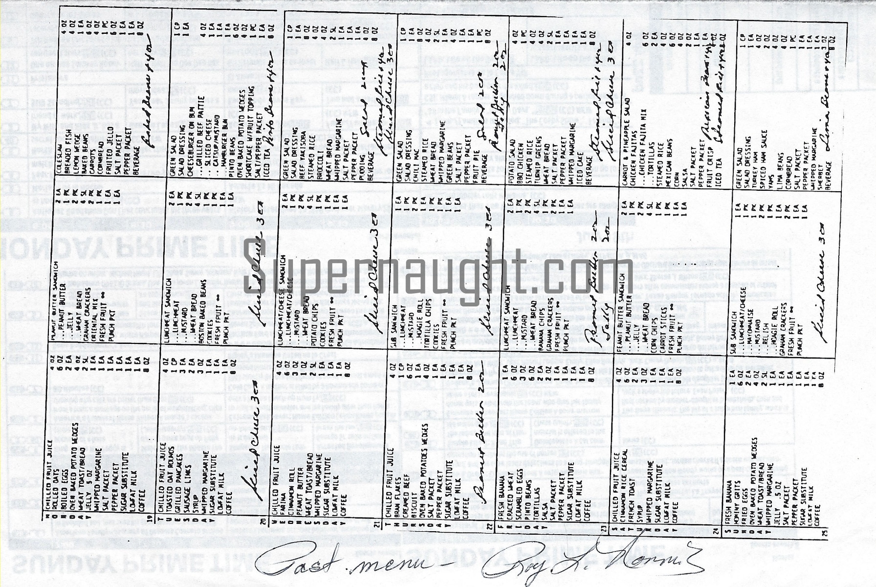 Roy Norris Signed Menu image 2