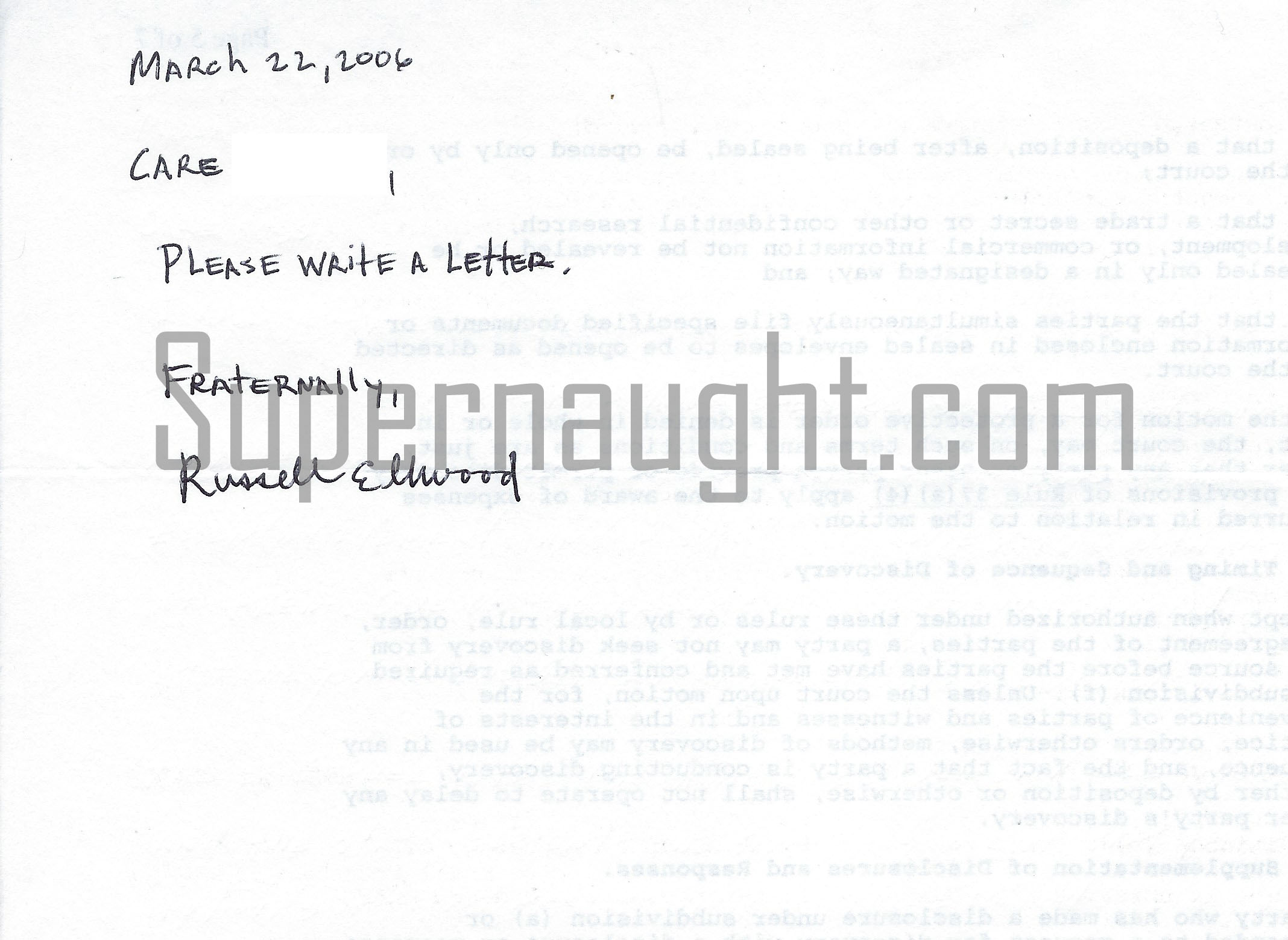 Russell Ellwood Note Envelope Set Signed
